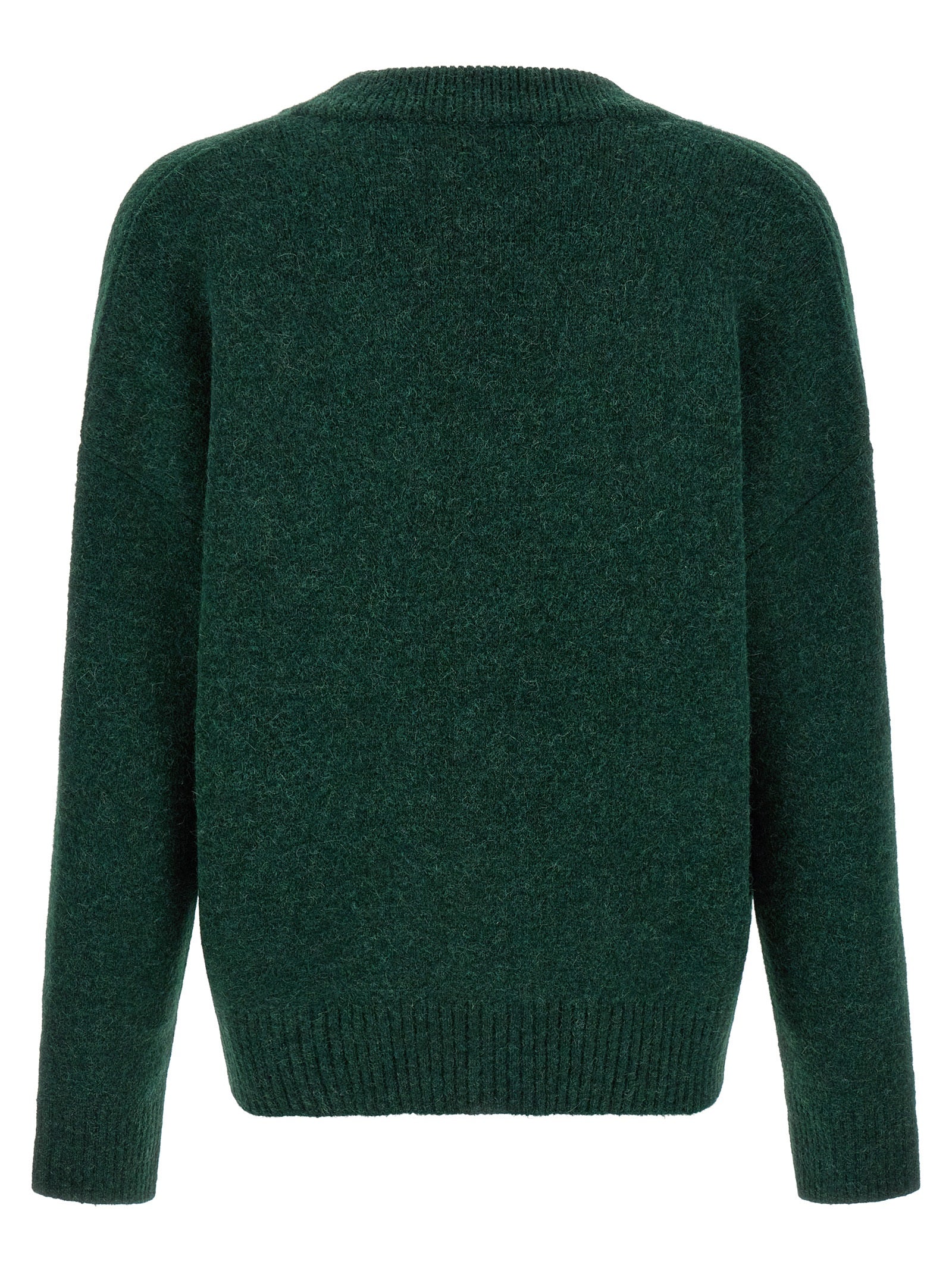Ami Paris Bicolor Alpaca Leather Cardigan