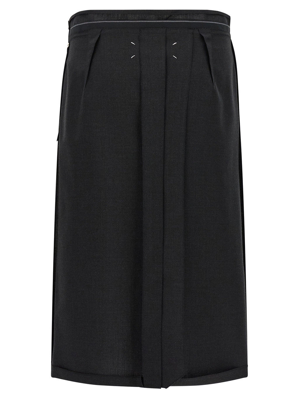 Maison Margiela Black Virgin Wool Midi Skirt