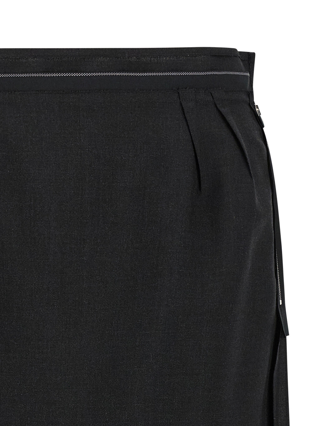 Maison Margiela Black Virgin Wool Midi Skirt