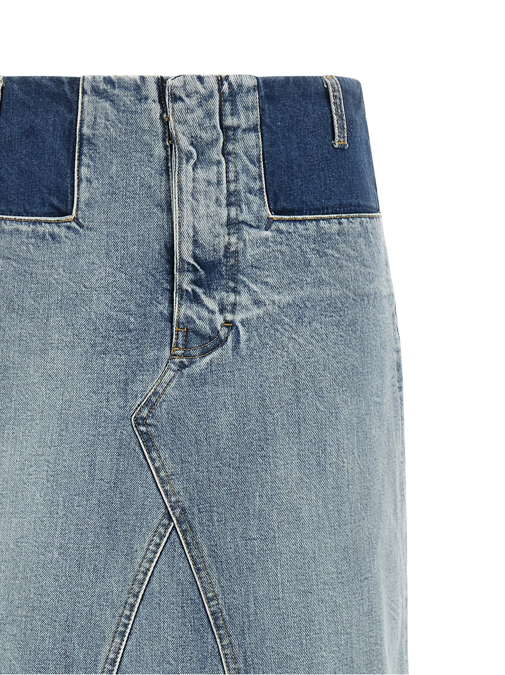 Maison Margiela Blue Cotton Mini Skirt