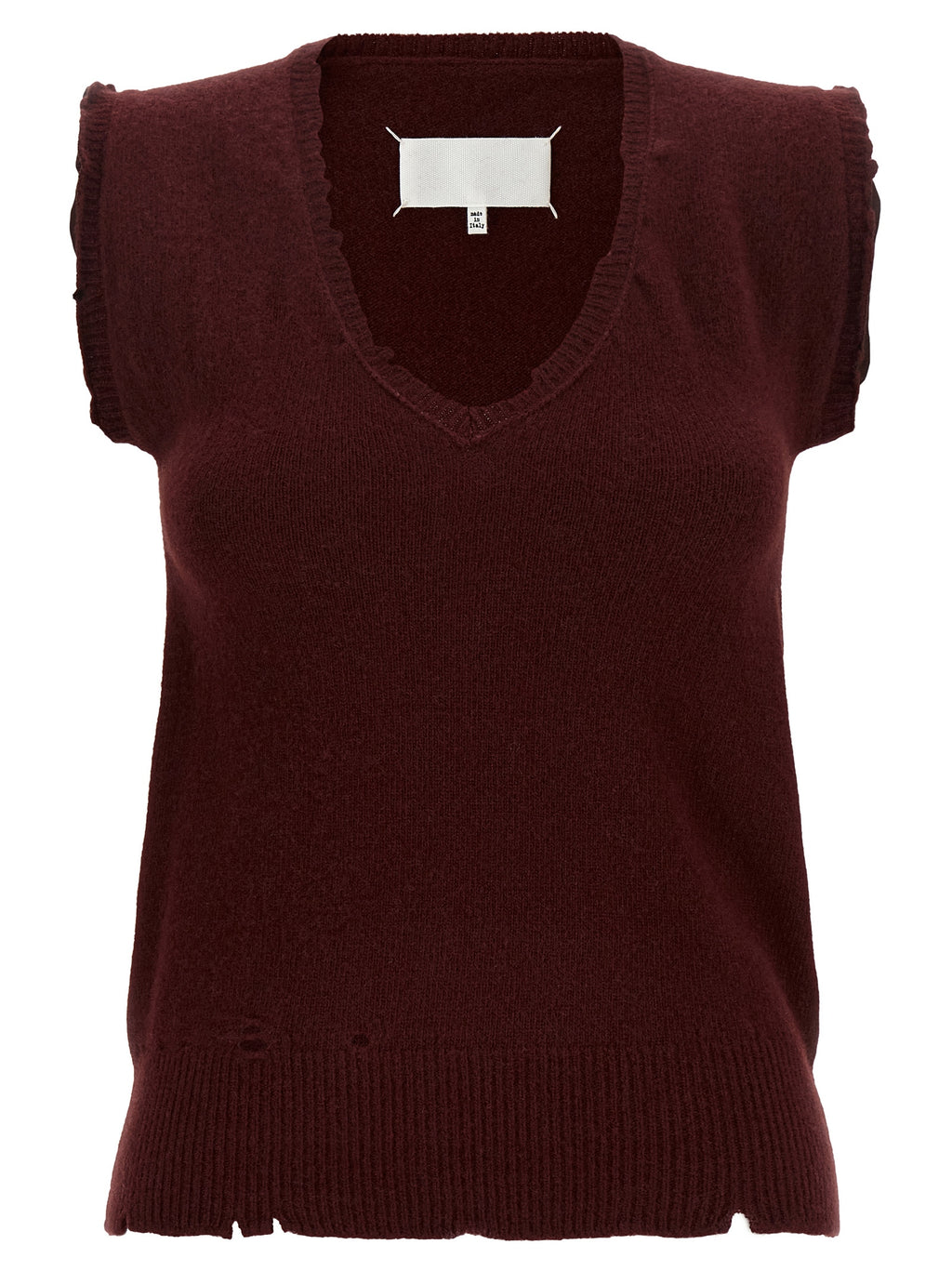 Maison Margiela Bordeaux Virgin Wool Sleeveless Jacket
