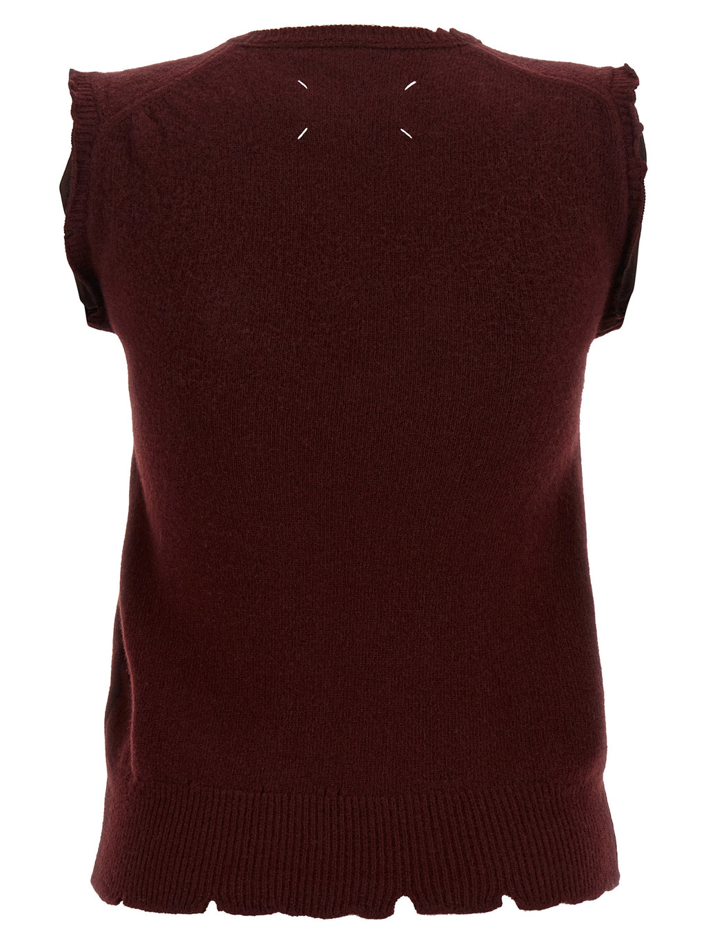 Maison Margiela Bordeaux Virgin Wool Sleeveless Jacket