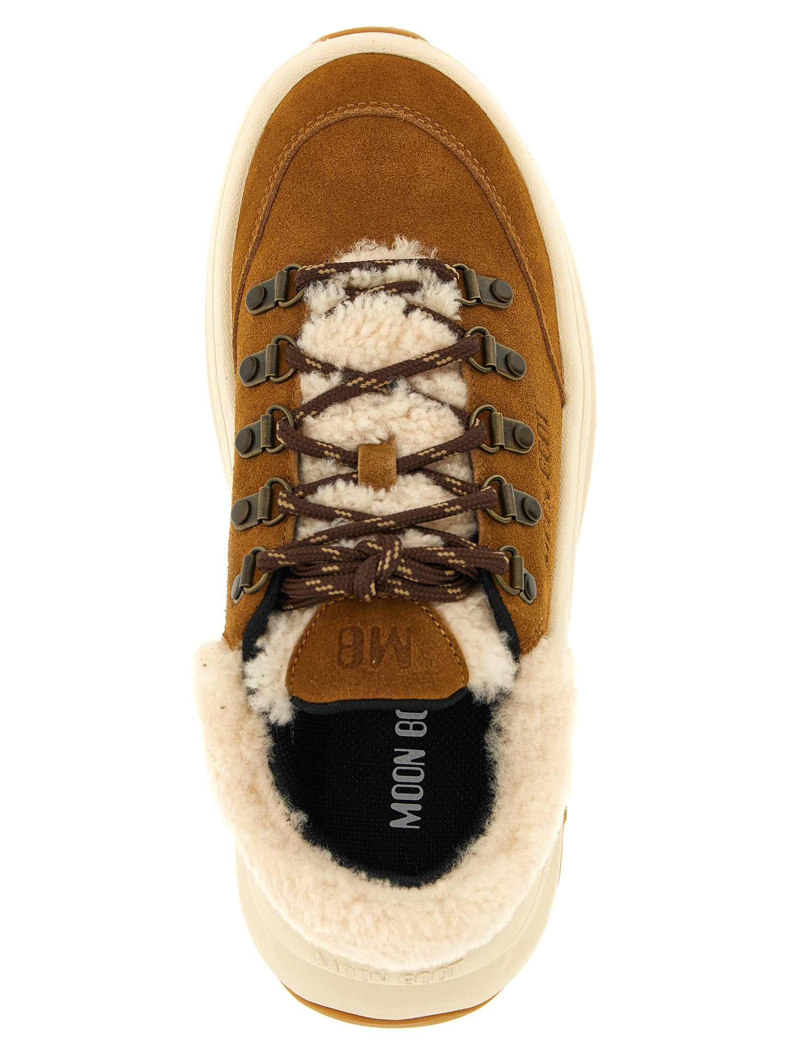 Moon Boot Beige Leather Chunky Sneakers