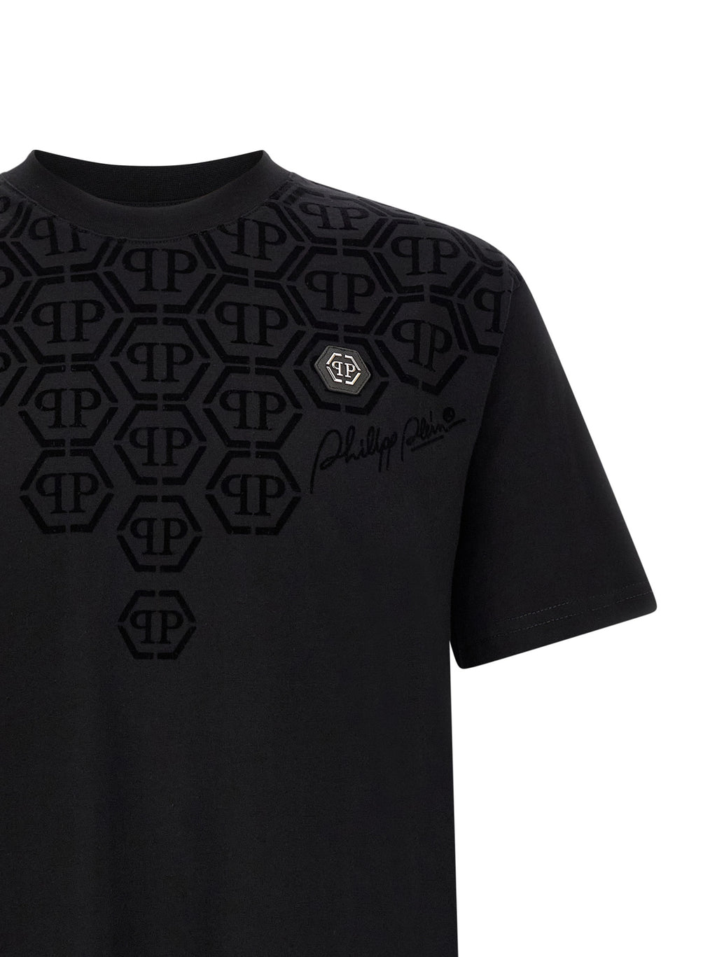 Philipp Plein Black Cotton T-Shirt