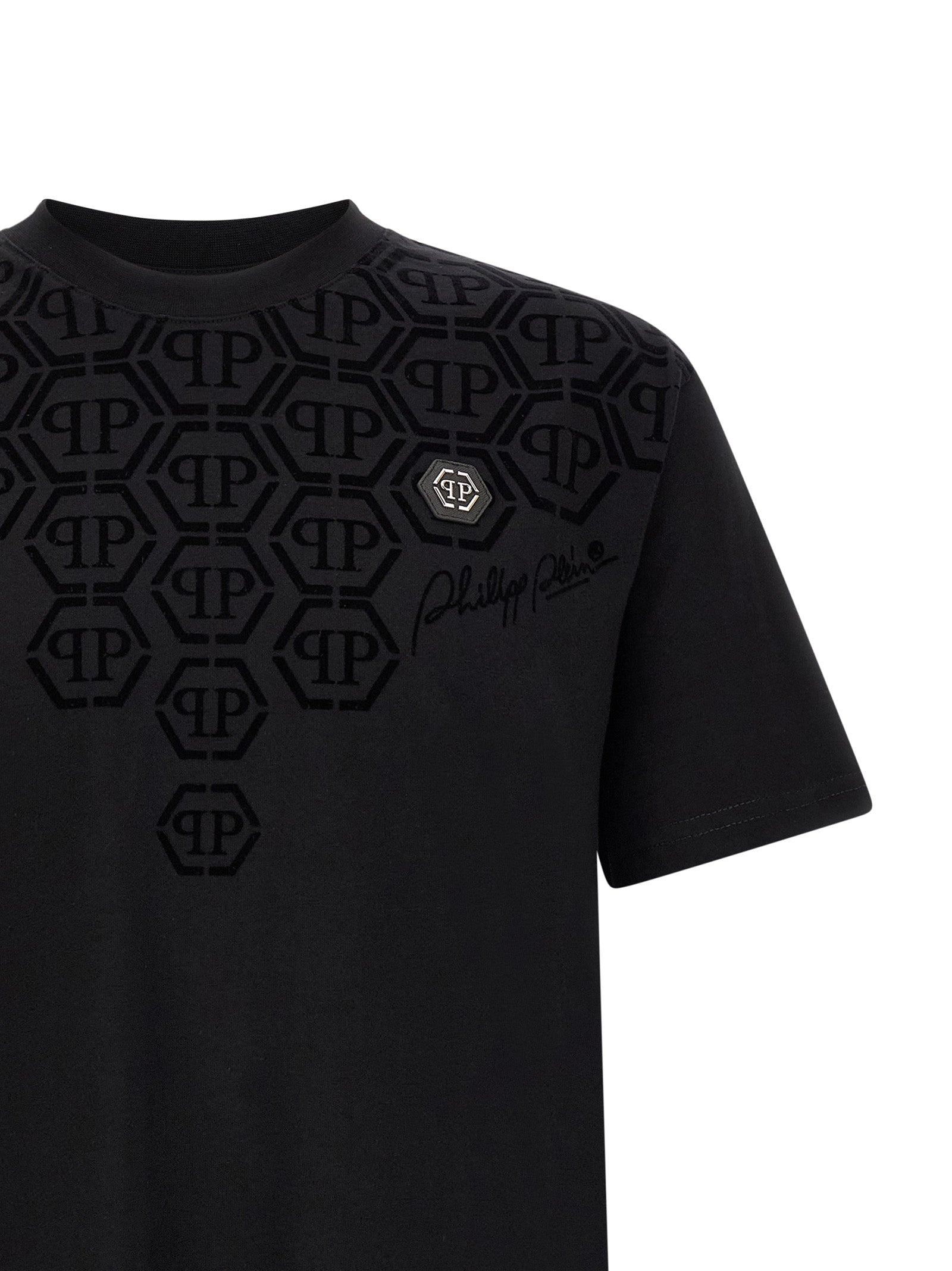 Philipp Plein Black Cotton T-Shirt