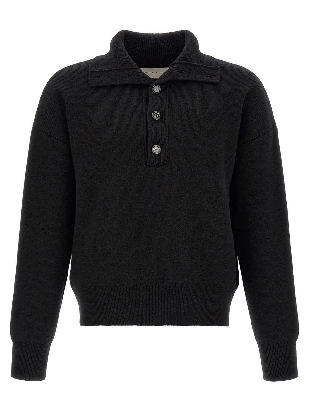 Ami Paris Schwarze Wollstrickjacke