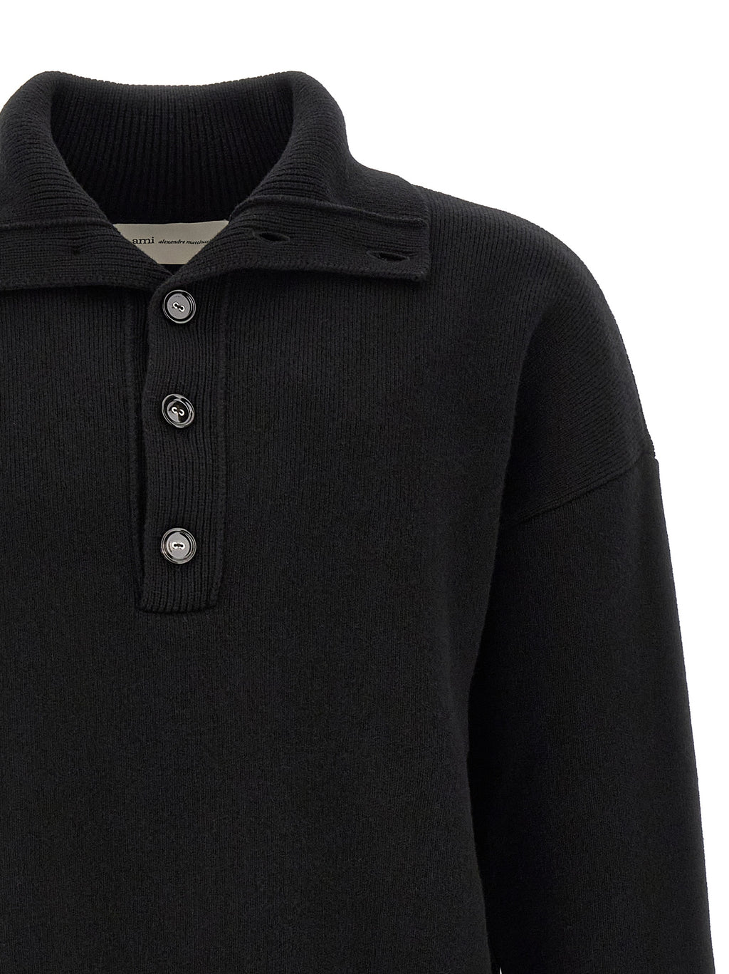 Ami Paris Schwarze Wollstrickjacke
