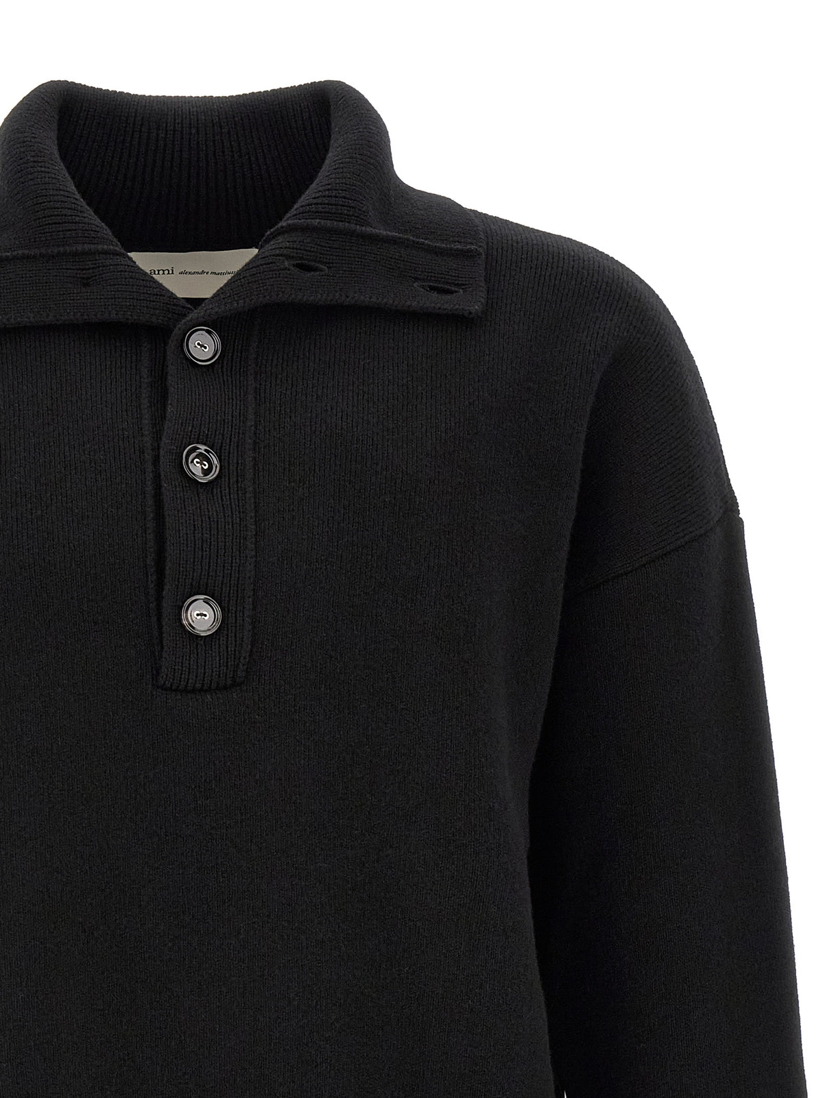 Ami Paris Schwarze Wollstrickjacke