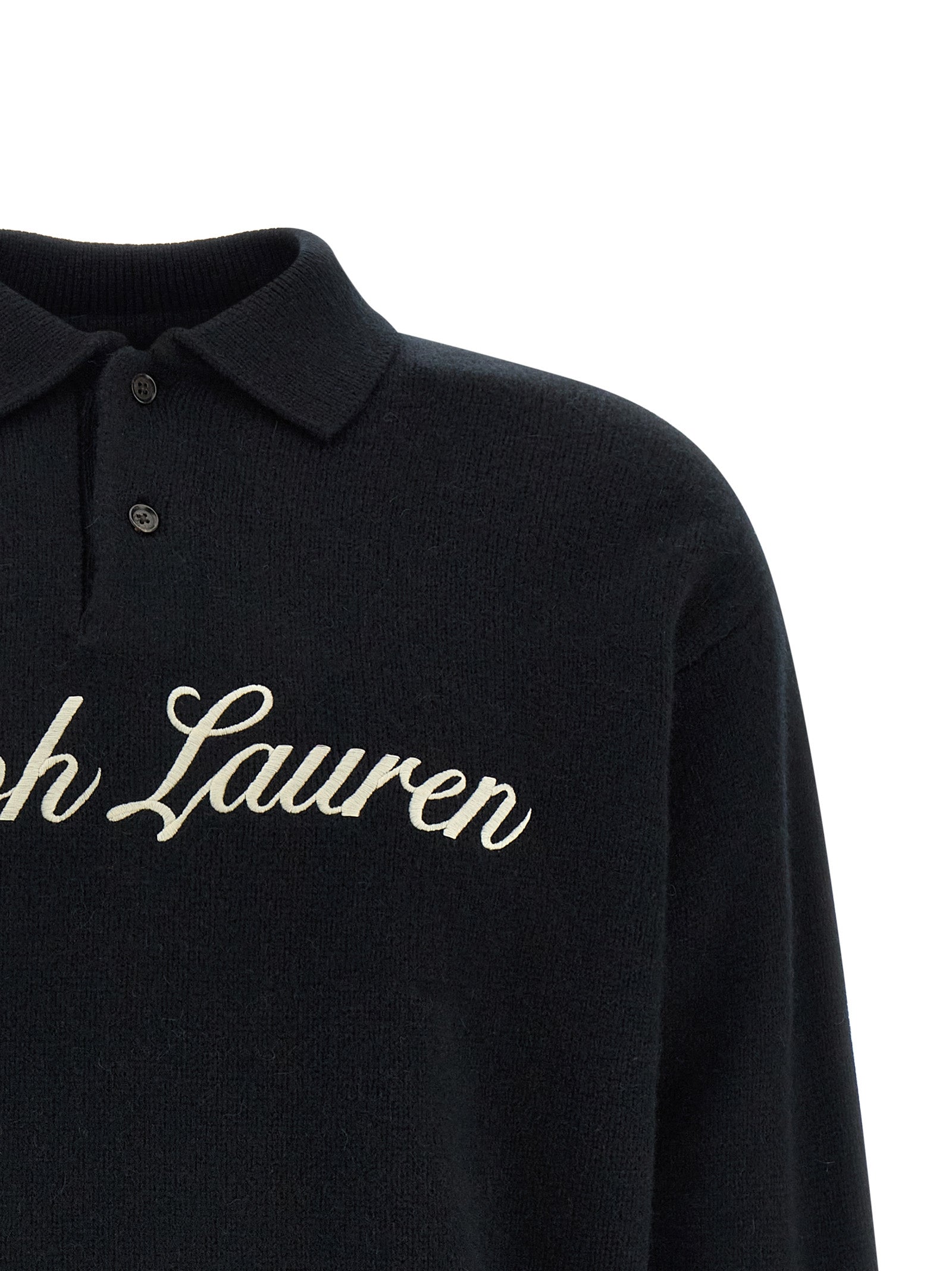 Polo Ralph Lauren Black Wool Polo Shirt