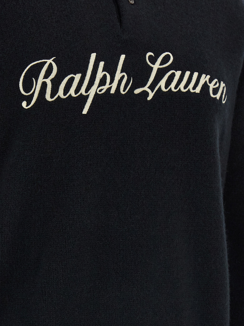 Polo Ralph Lauren Black Wool Polo Shirt