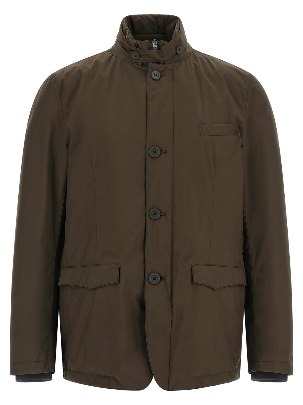 Herno Brown Polyester Full-Length Jacket