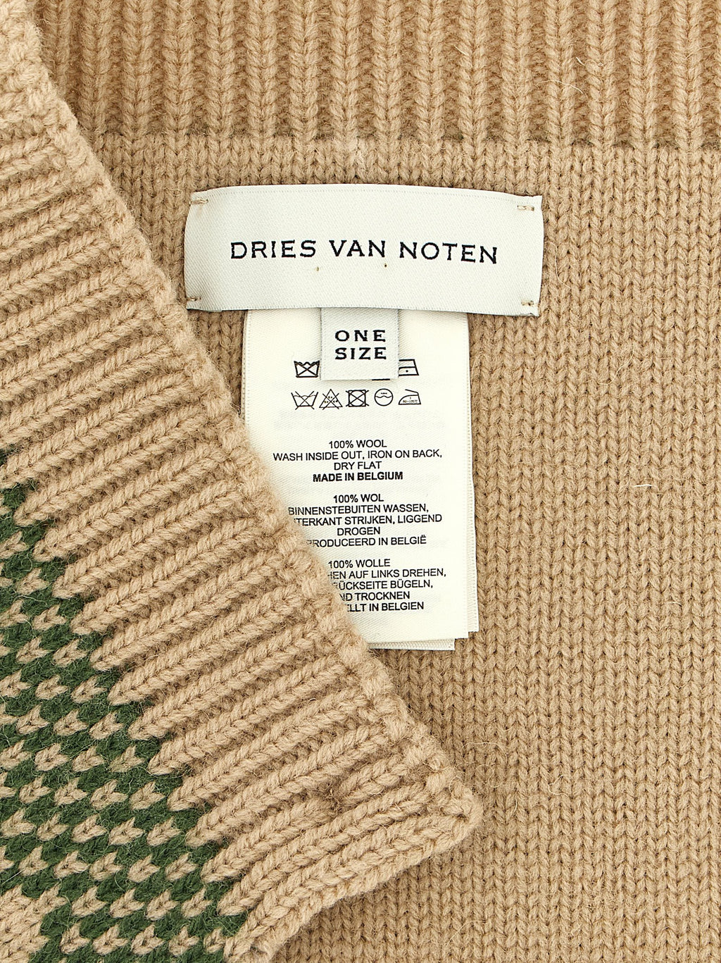 Dries Van Noten Beige Wool Scarf