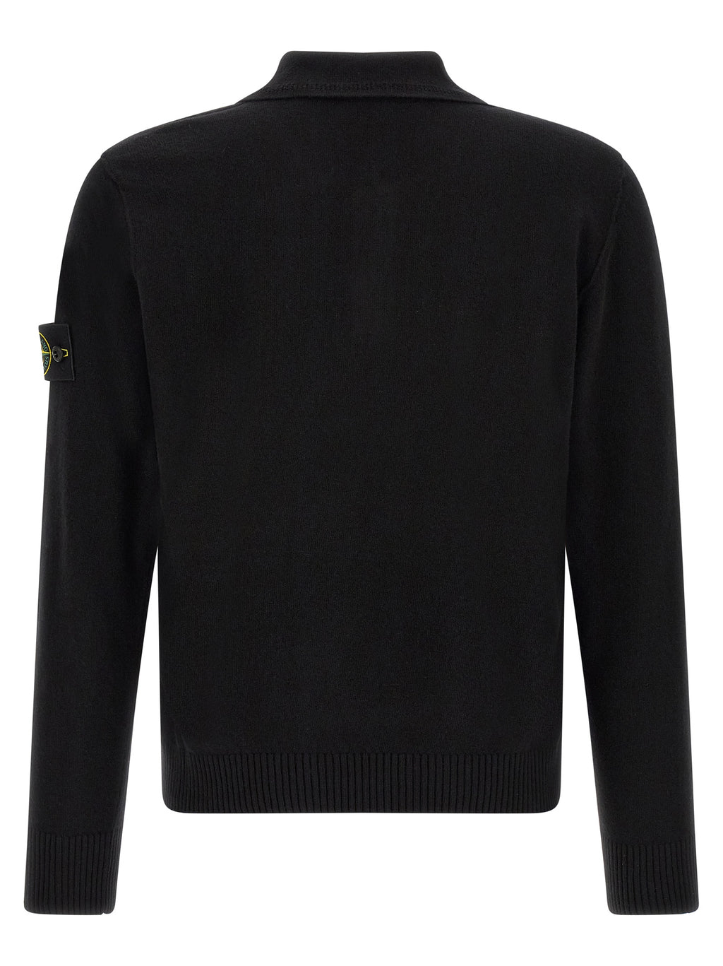 Stone Island Black Virgin Wool Polo Shirt