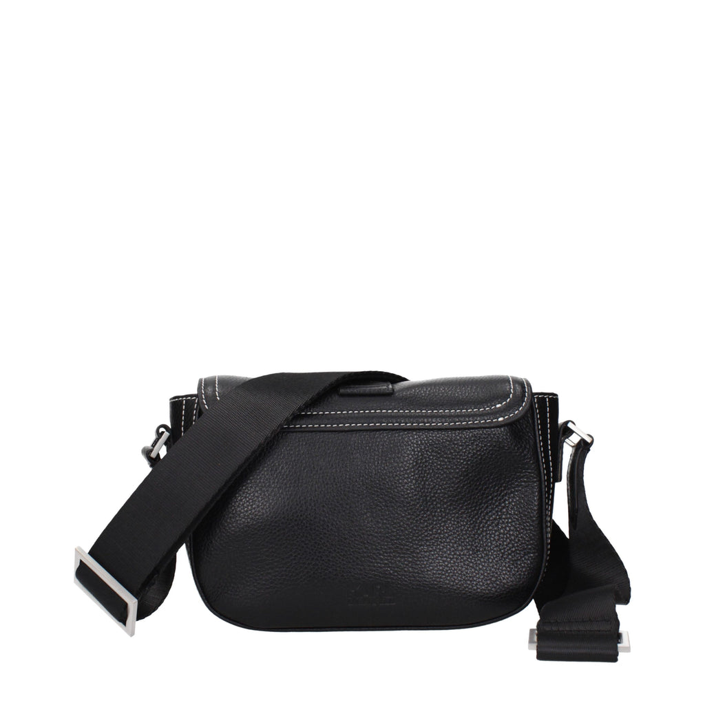 Karl Lagerfeld Black Leather Crossbody Bag