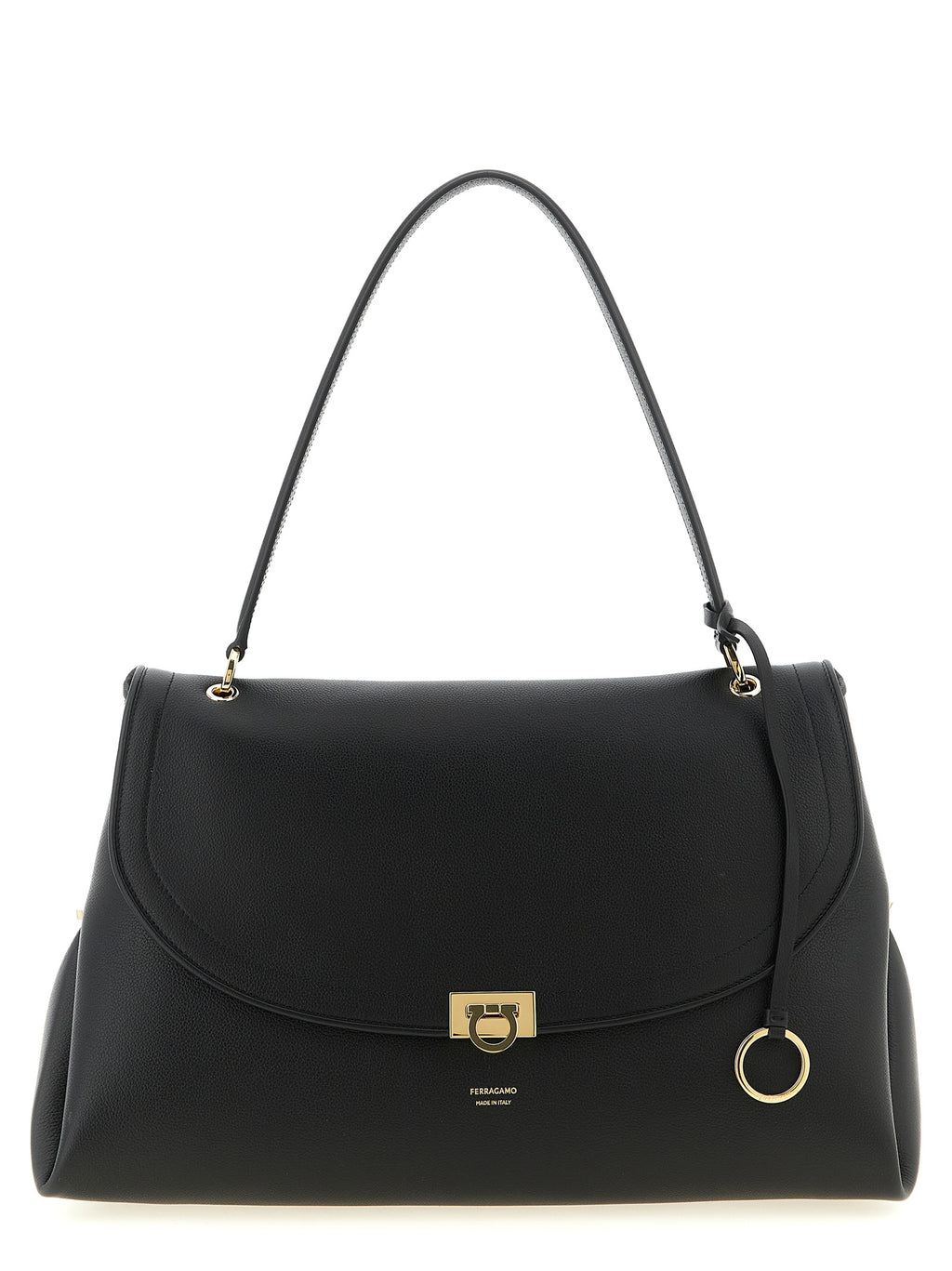 Ferragamo Black Calfskin Shoulder Bag