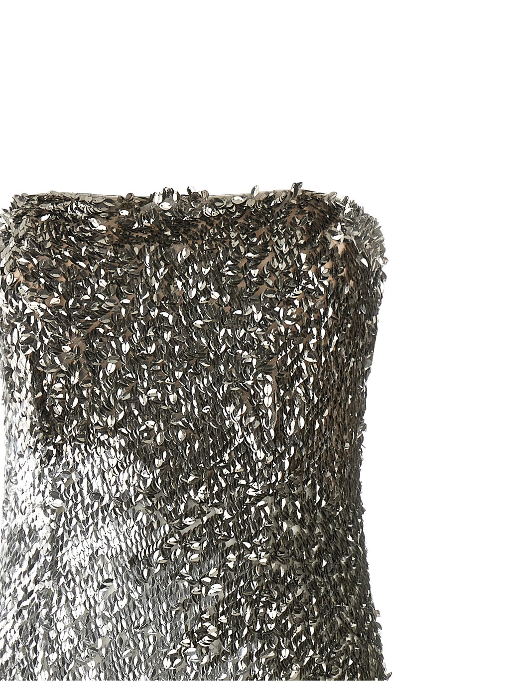 Elisabetta Franchi Silver Polyamide Midi Dress