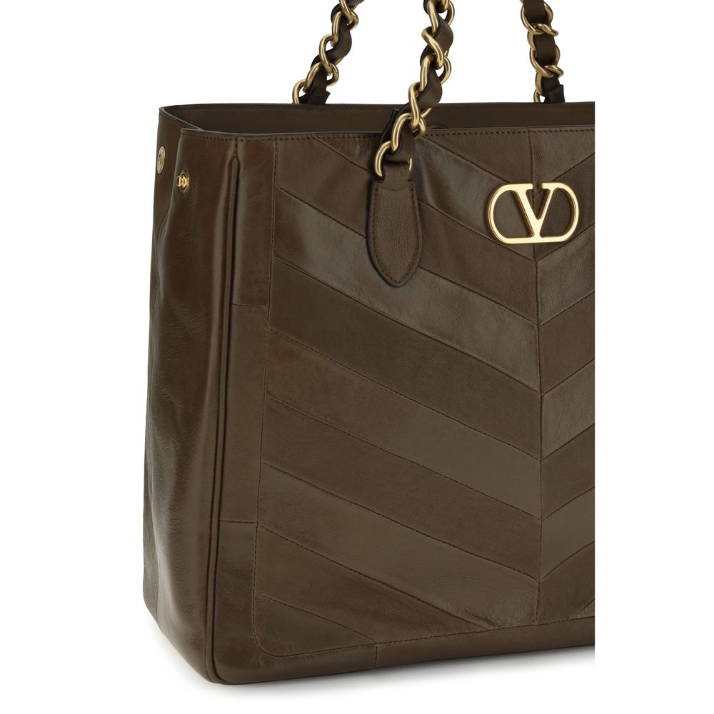 Valentino Garavani Brown Lamb Ovis Aries Shoulder Bag