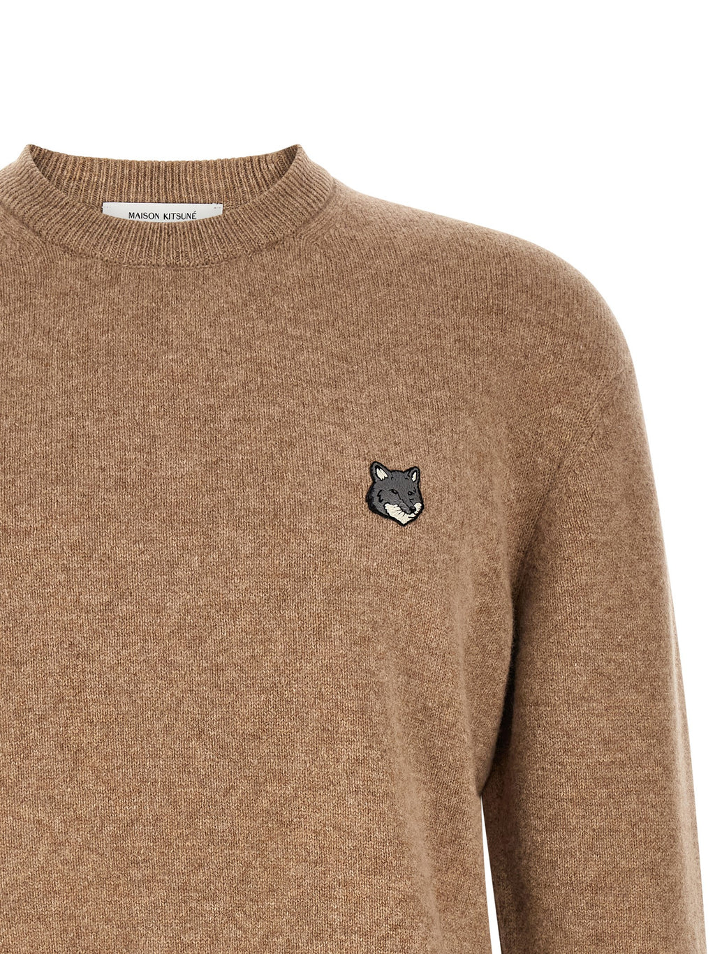 Maison Kitsuné Beige Strickjacke aus Wolle