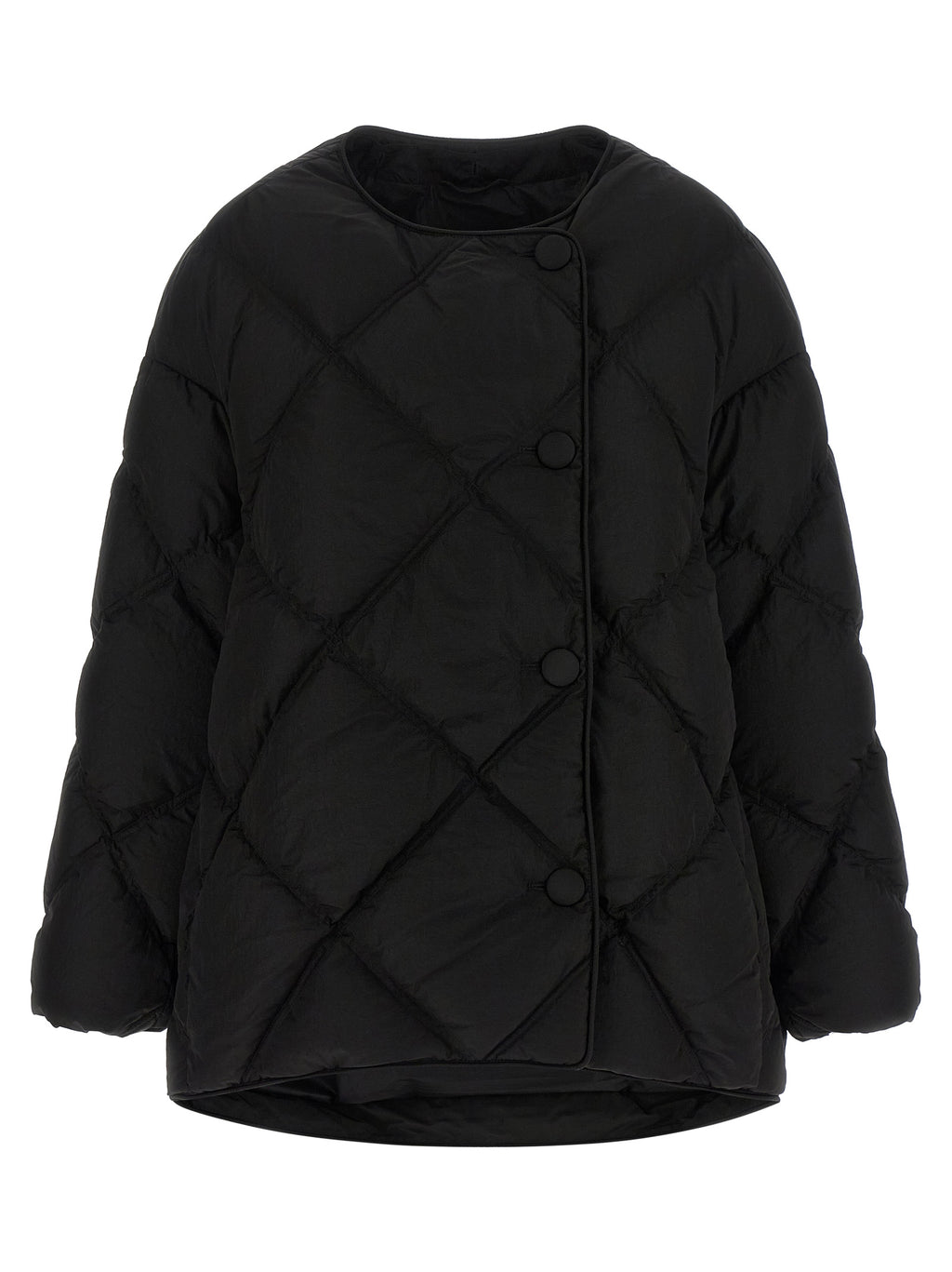 IENKI IENKI Schwarze Nylon-Daunenjacke in voller Länge