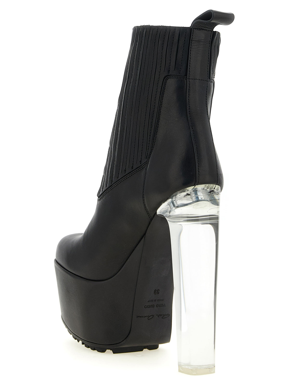Rick Owens Stiefeletten aus schwarzem Kalbsleder