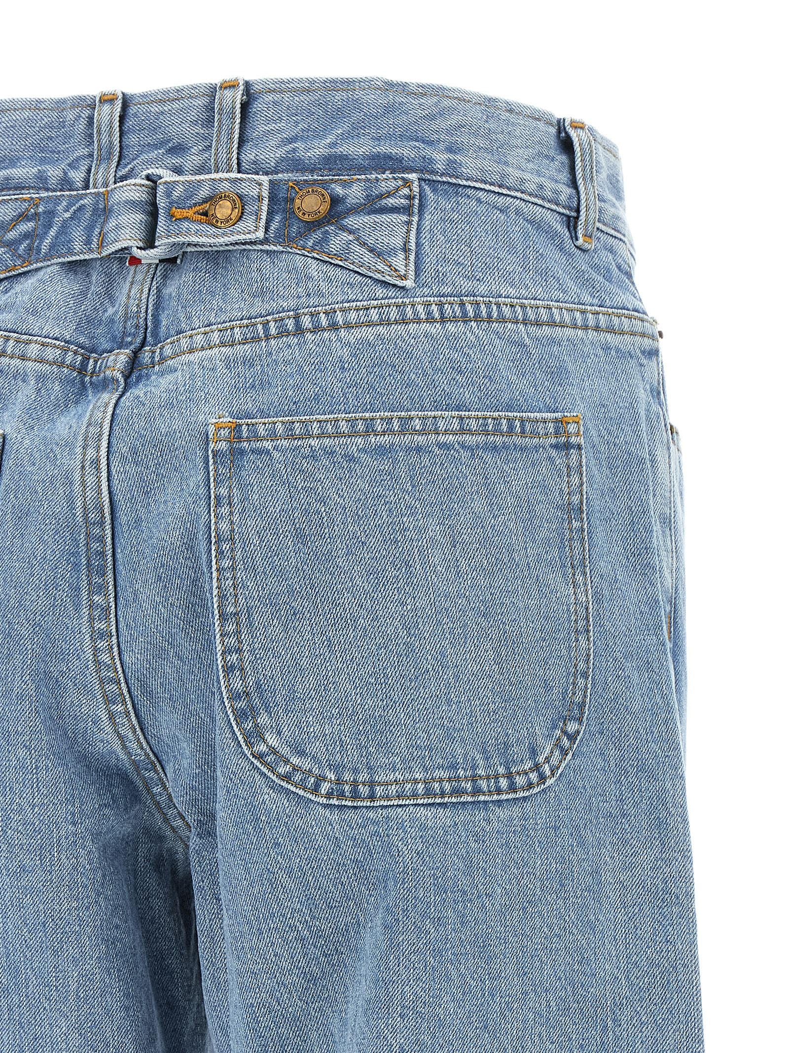 Thom Browne Blue Cotton Straight-Leg Jeans