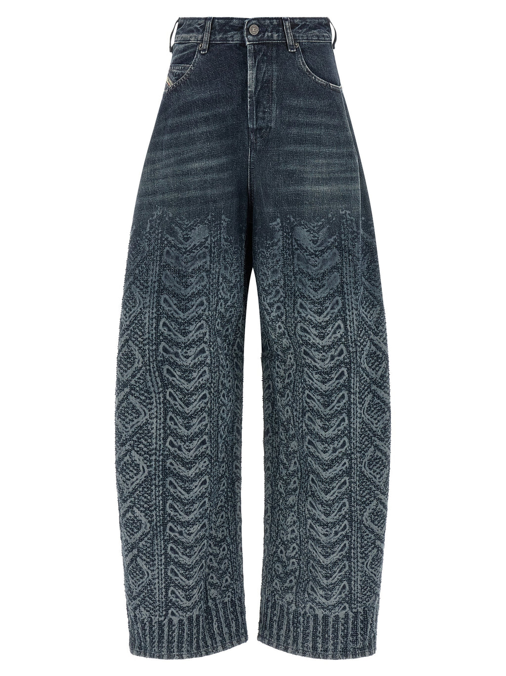Diesel Blue Cotton High-Waisted Jean