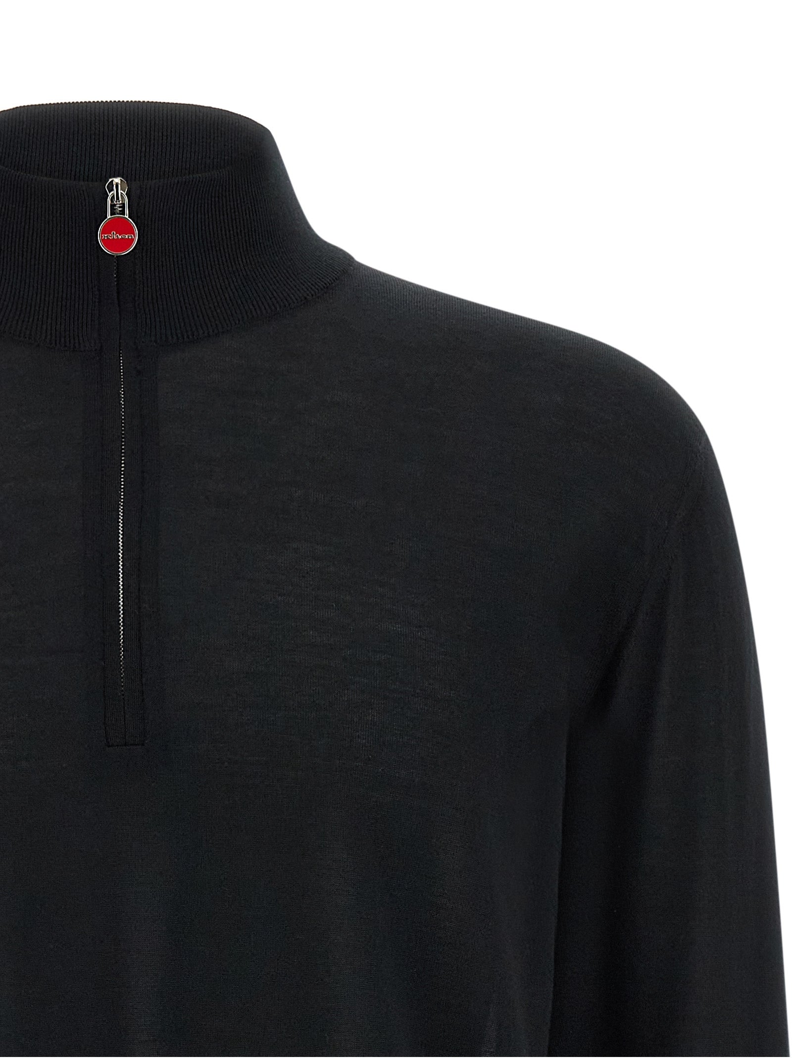 Kiton Black Wool Cardigan