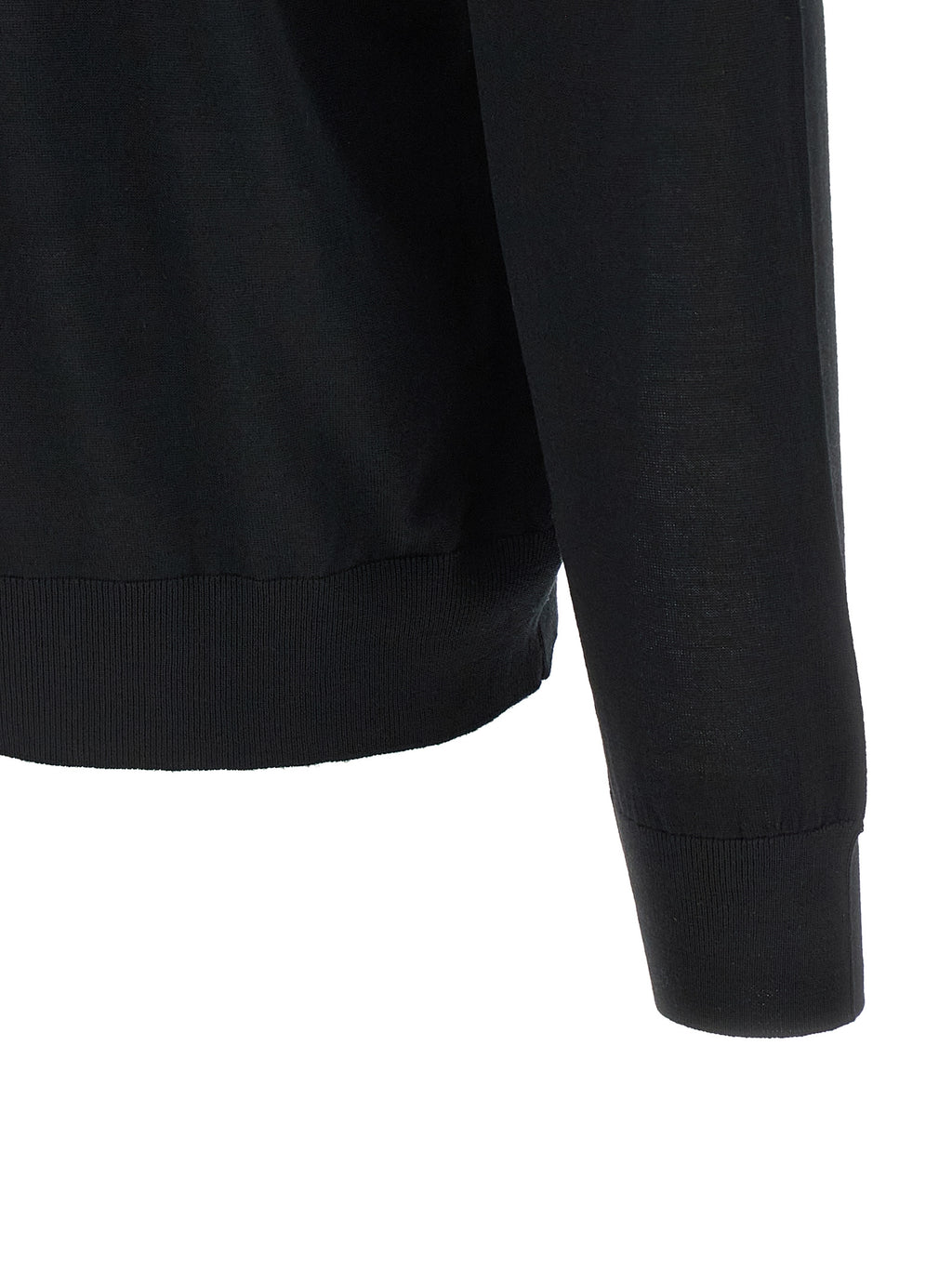 Kiton Black Wool Cardigan