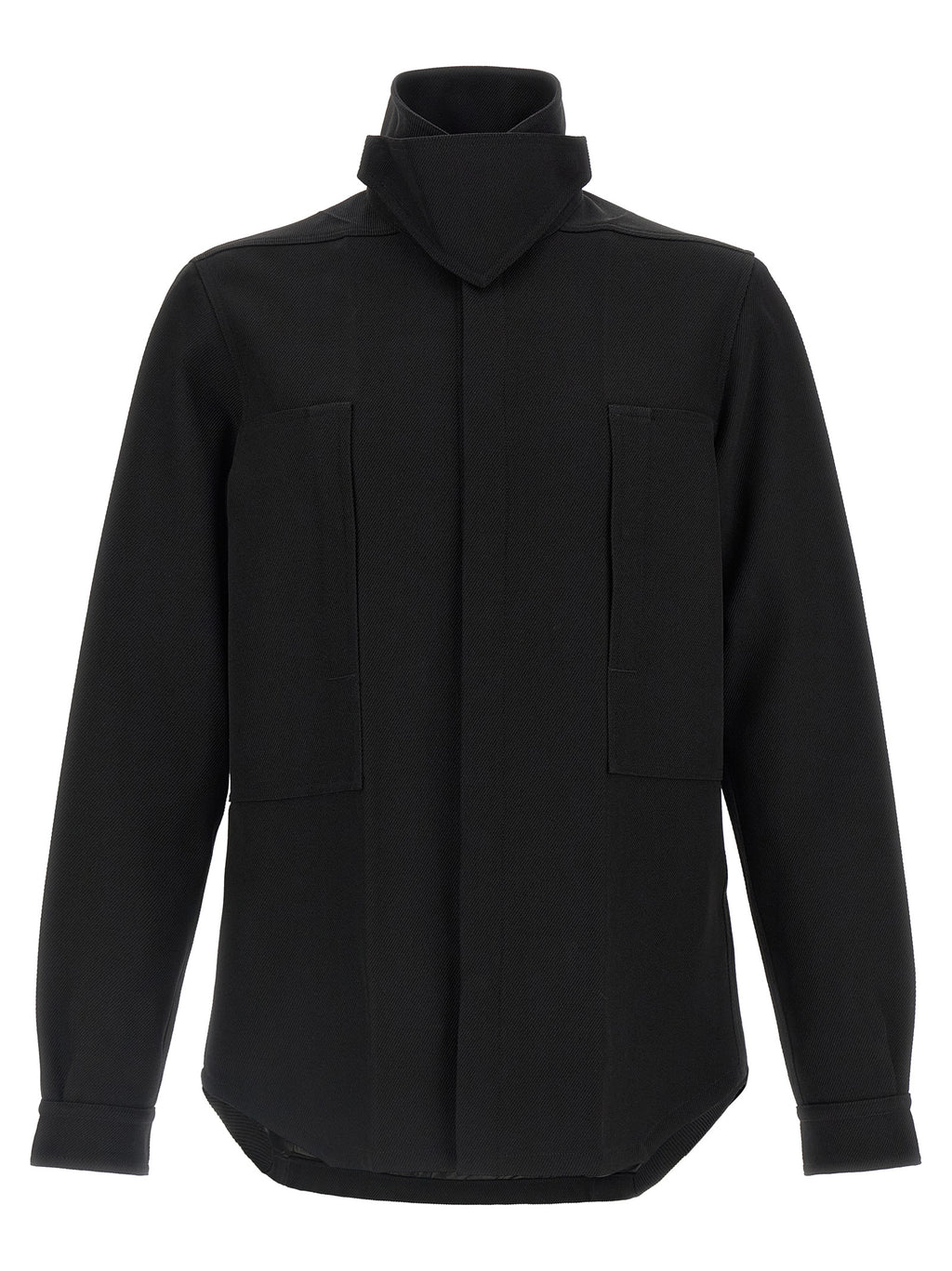 Rick Owens Black Cotton Full-Length Jacket