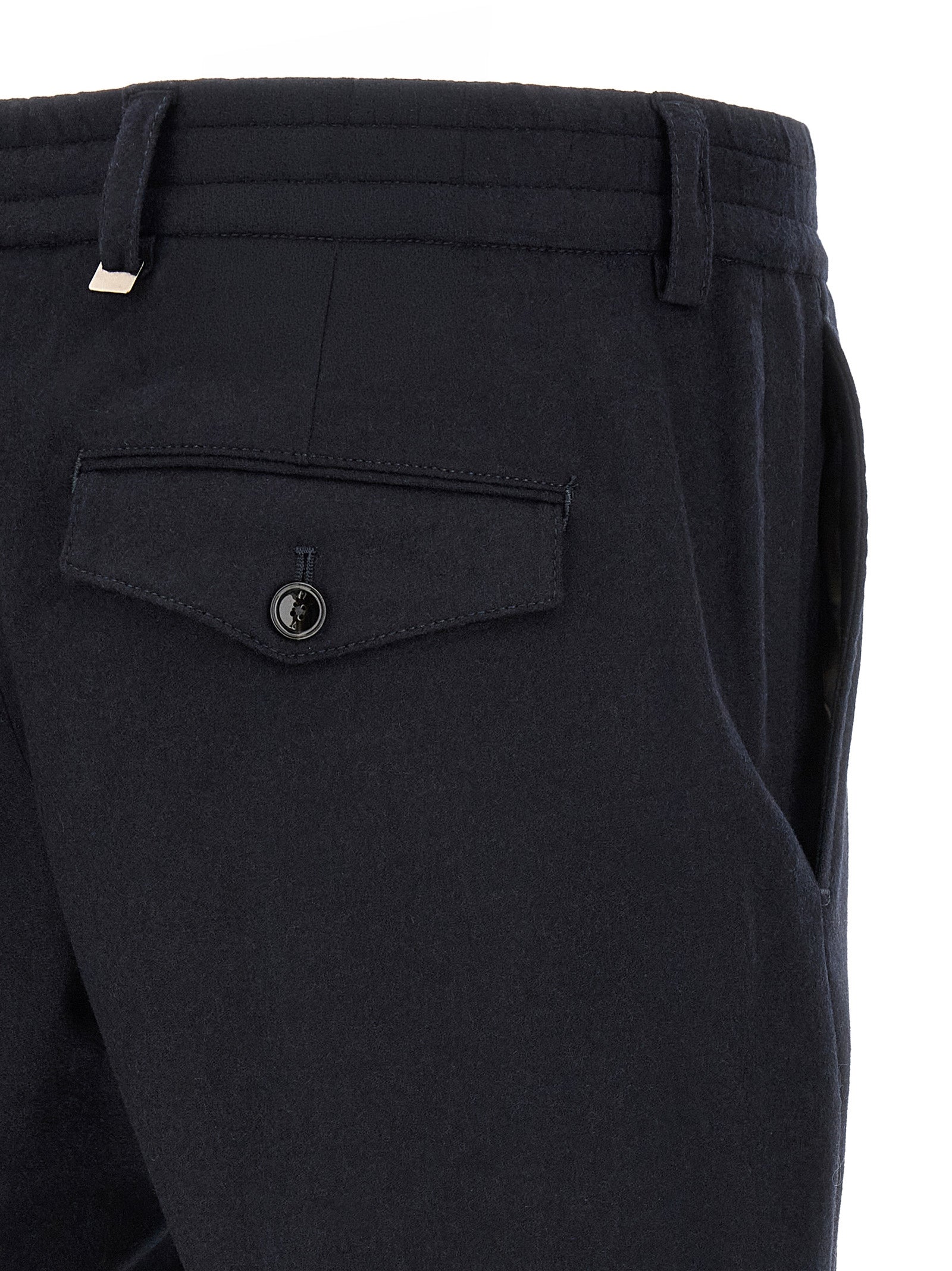 PT Torino Black Virgin Wool Casual Pants