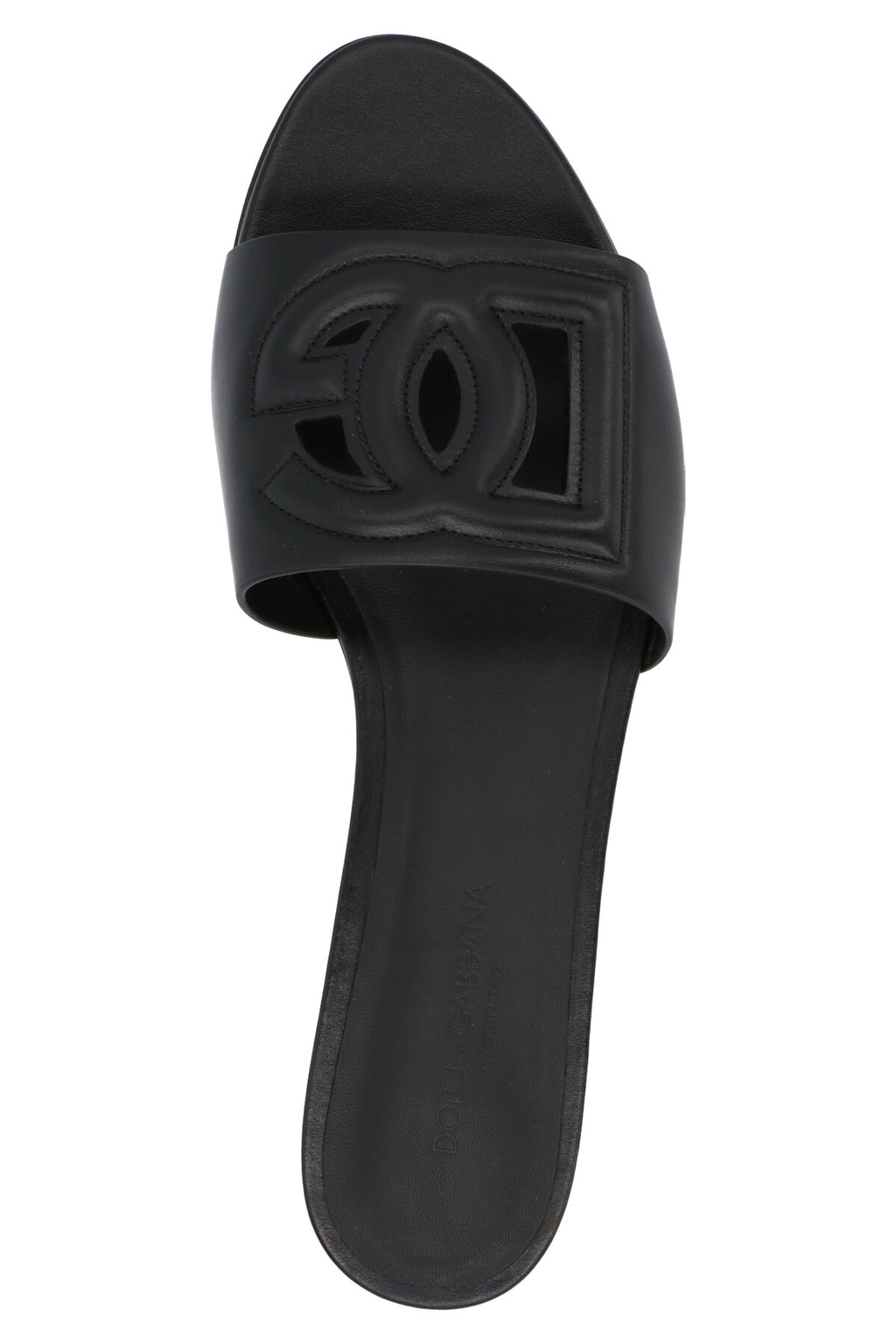 Dolce & Gabbana Black Calfskin Slides