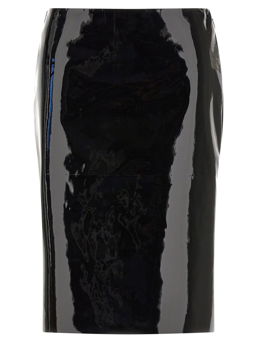 Ferragamo Black Lamb Leather Midi Skirt