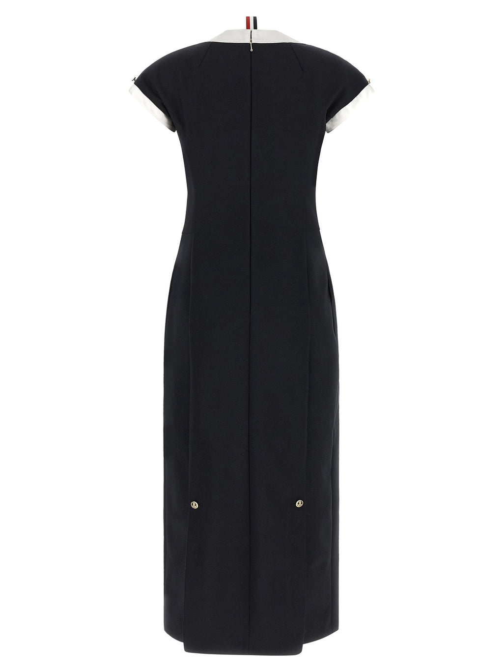 Thom Browne Blue Virgin Wool Midi Dress