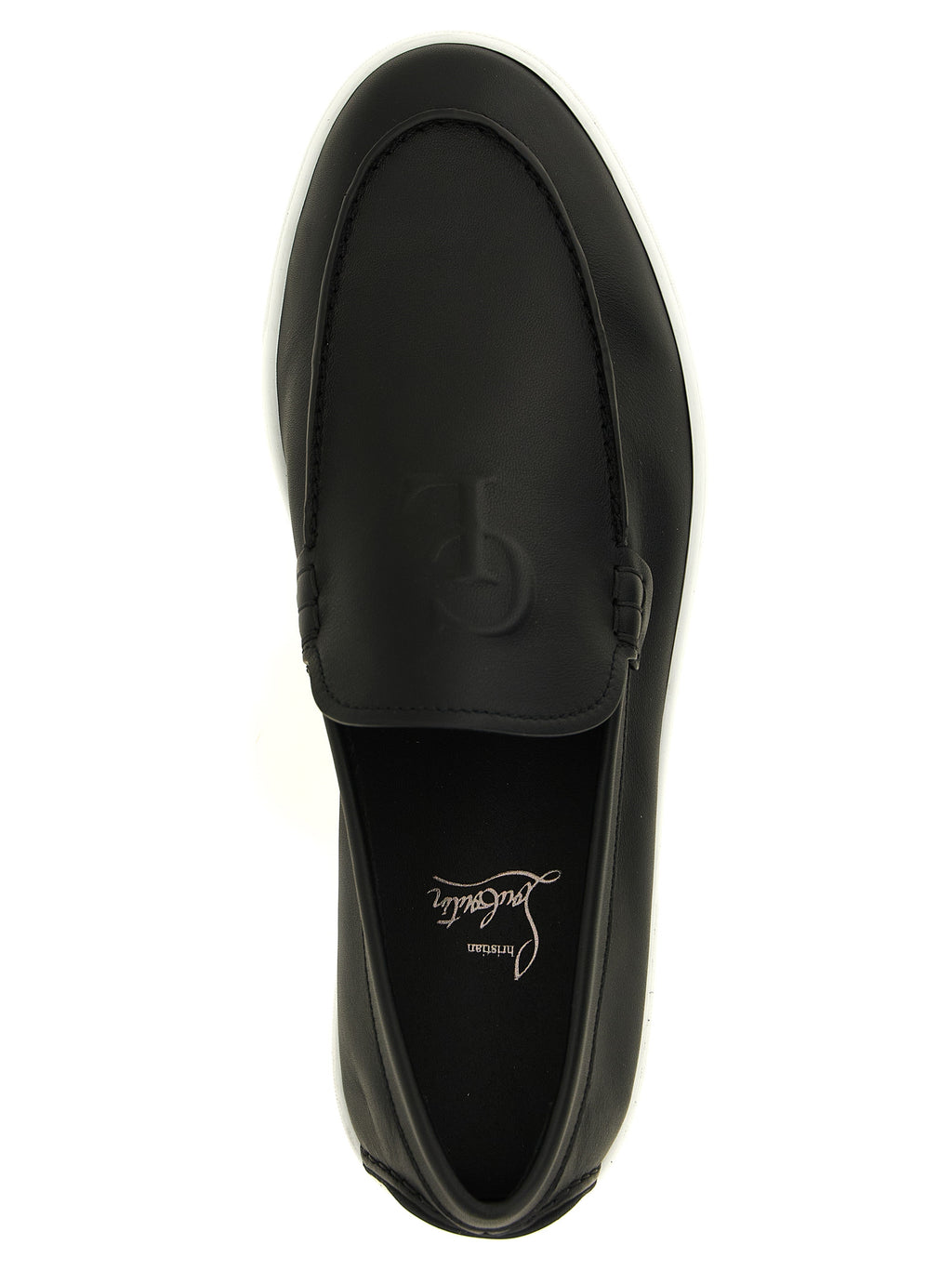 Christian Louboutin Black Calfskin Slip-On Loafers