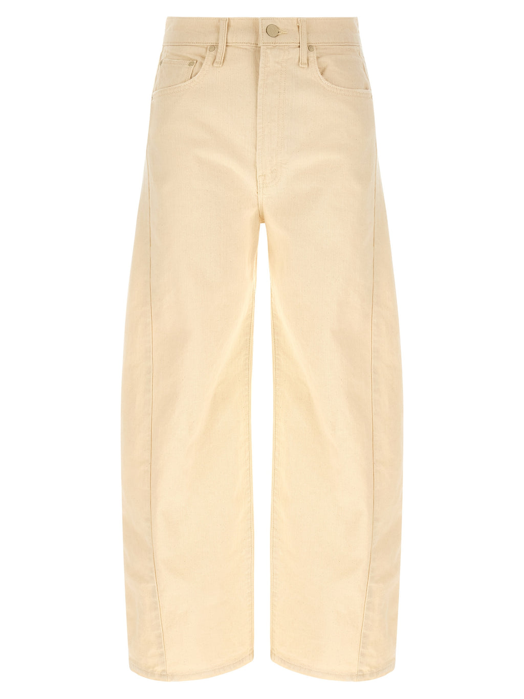 Mother Denim Beige Cotton High-Waisted Jean