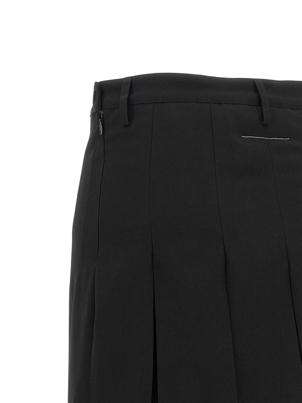 MM6 Maison Margiela Black Polyester Midi Skirt