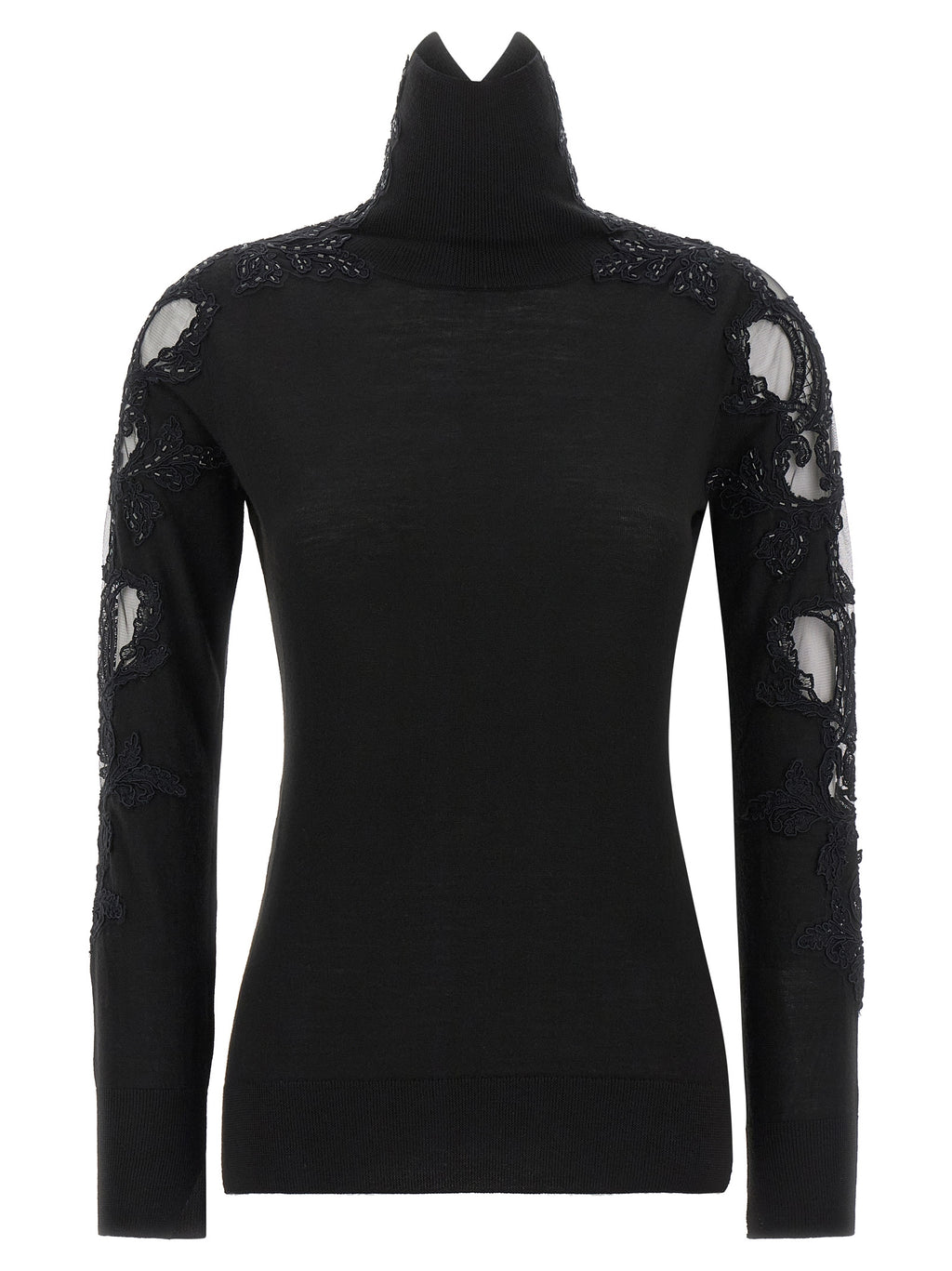 Ermanno Scervino Black Virgin Wool Cardigan