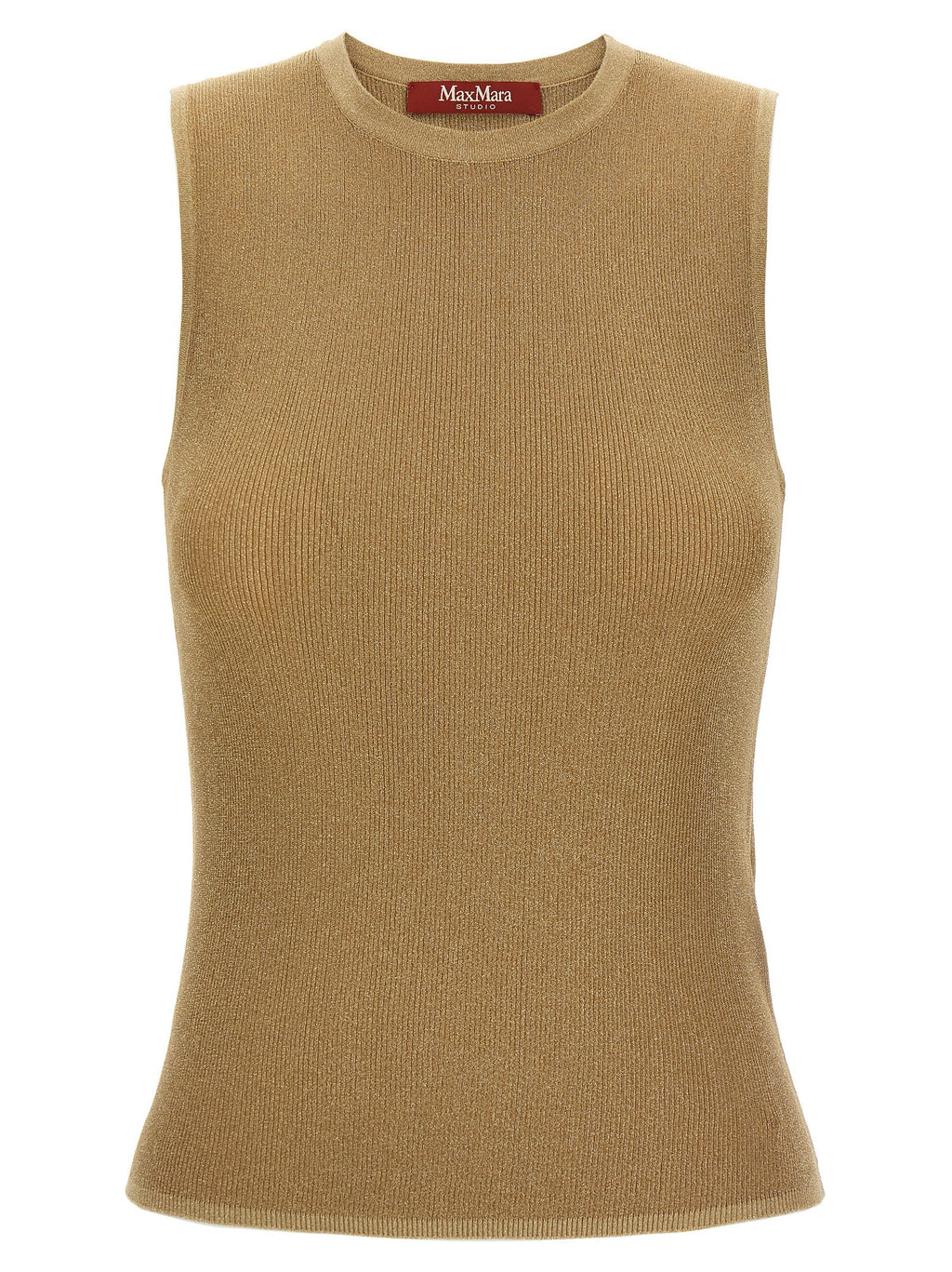 Max Mara Gold Polyamide Sleeveles T-Shirt