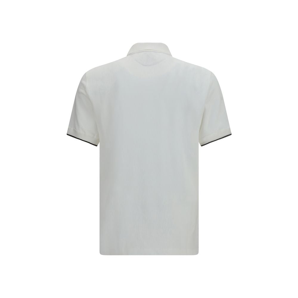 Brunello Cucinelli White Cotton Polo Shirt