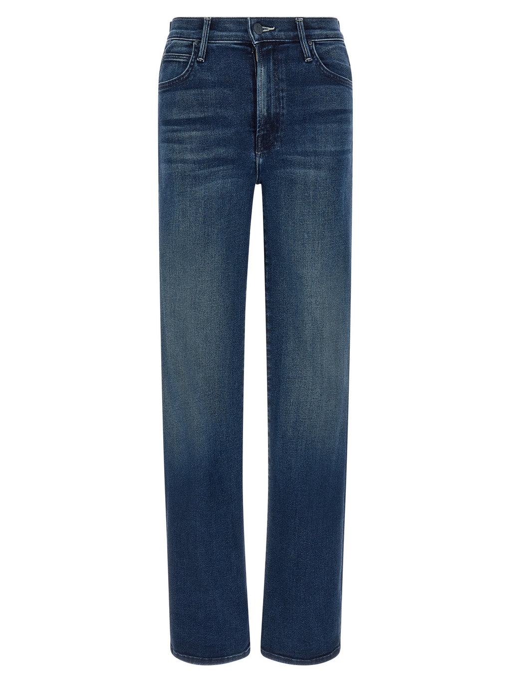 Mother Denim Blue Cotton Straight-Leg Jeans