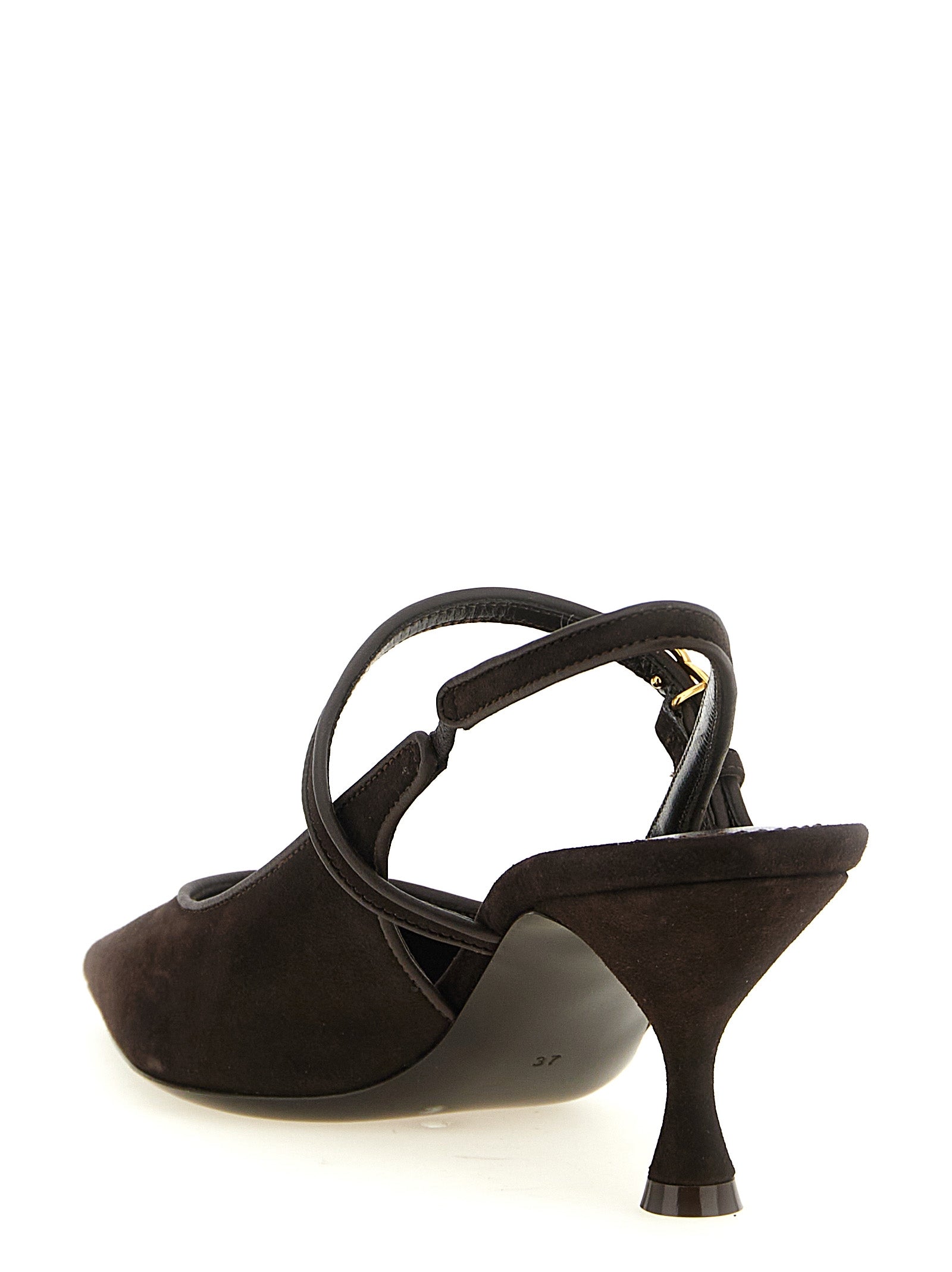 Dolce & Gabbana Brown Goatskin Mid Heel Pumps