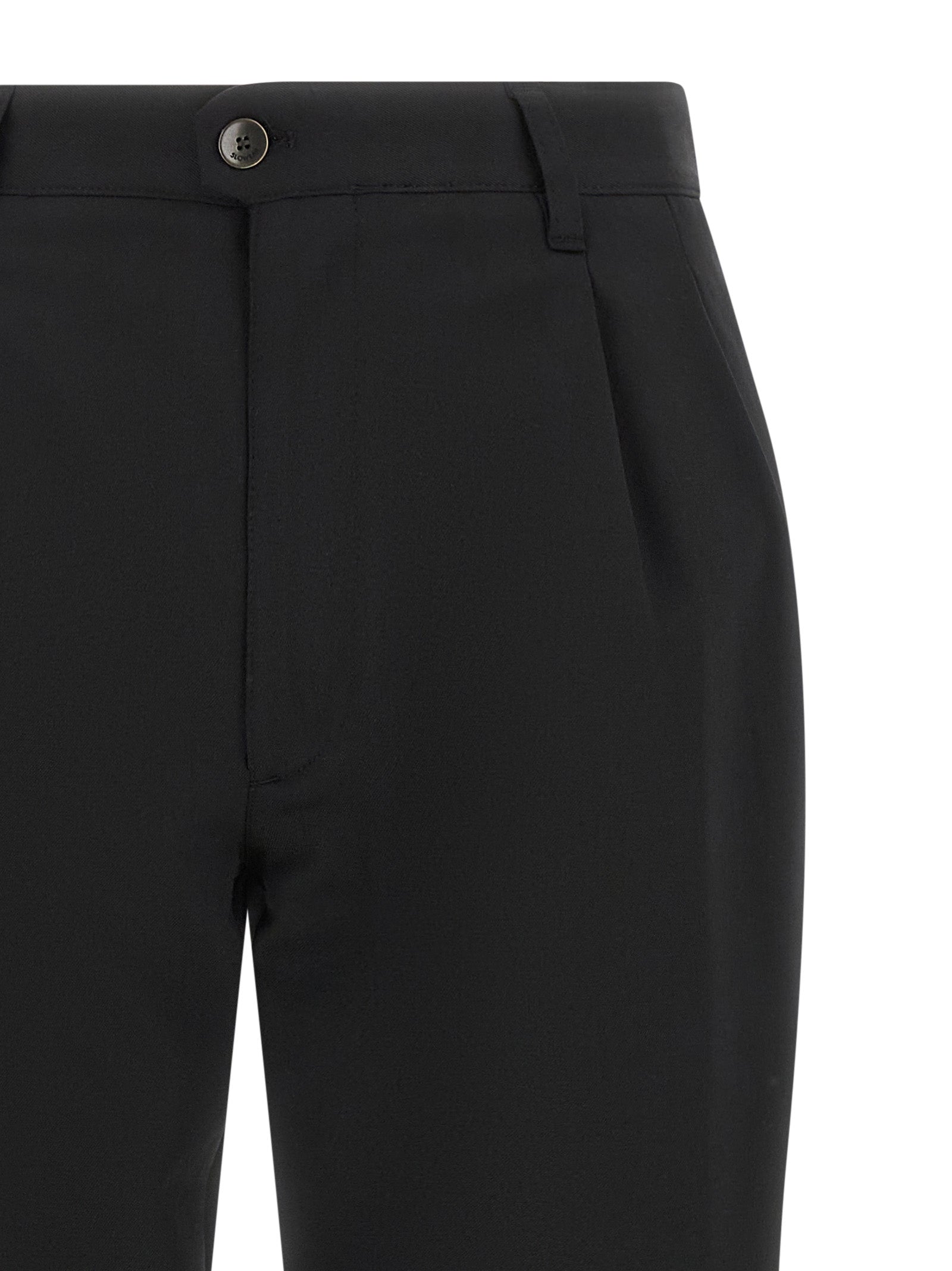 Incotex Black Polyester Dress Pants