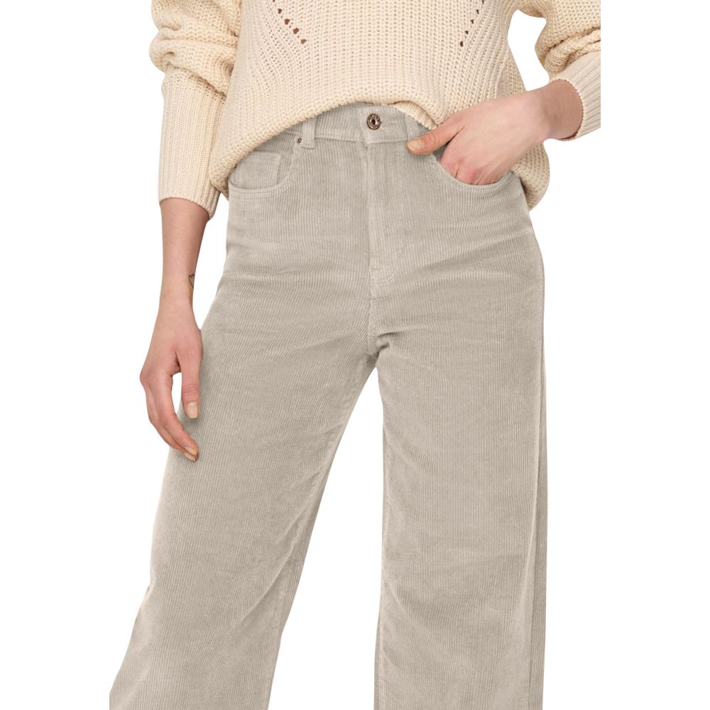 Only Beige Cotton Cropped Pants