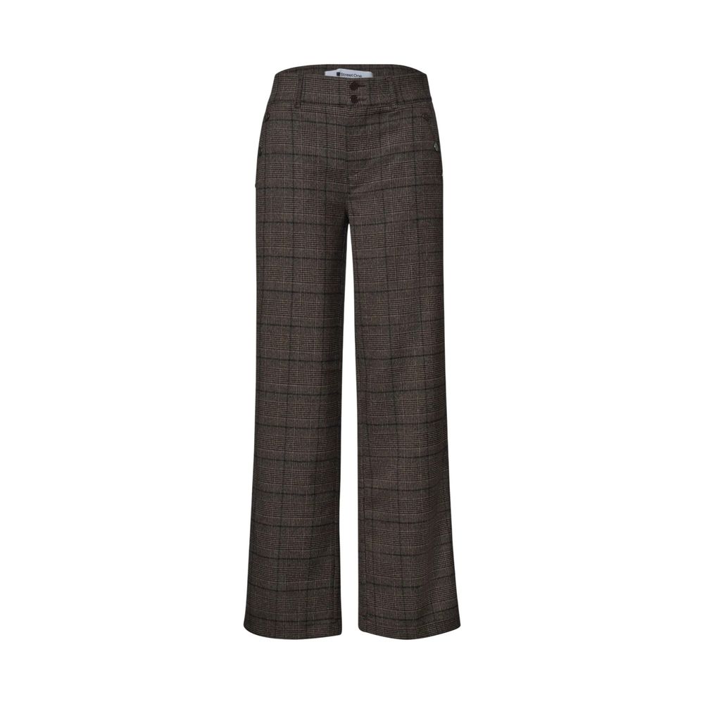 Street One Brown Polyester Casual Pants