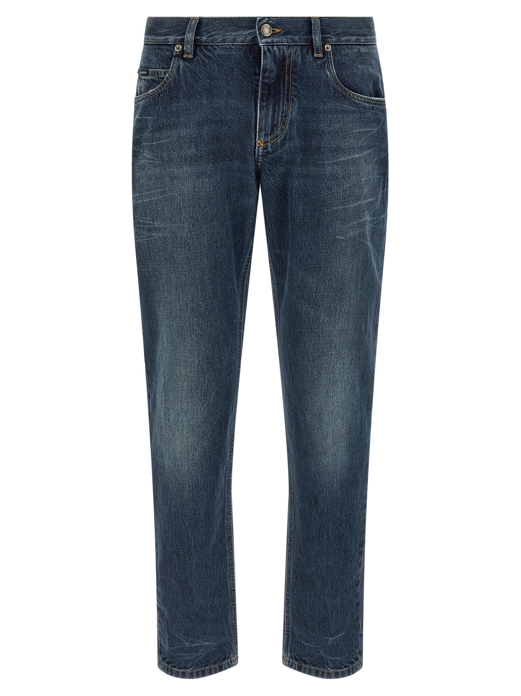 Dolce & Gabbana Blue Cotton Straight-Leg Jeans