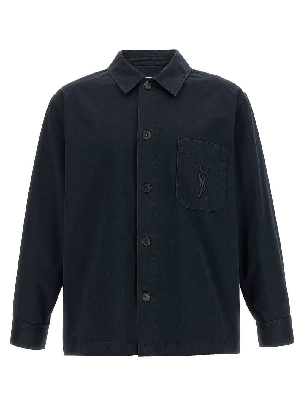 Saint Laurent Blue Cotton Blouse
