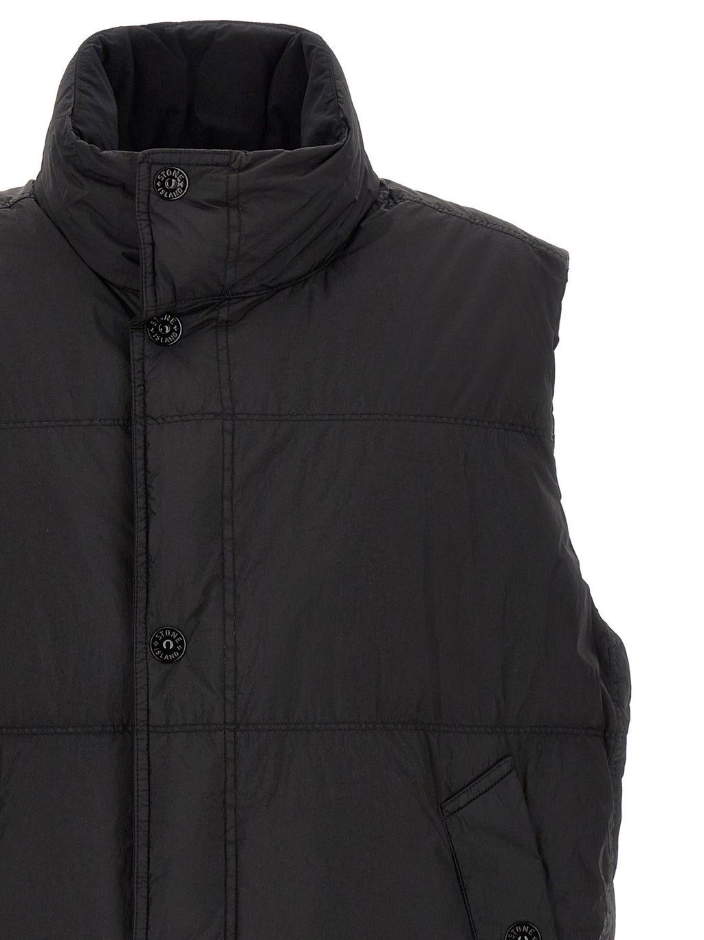 Stone Island Black Polyamide Sleeveless Jacket