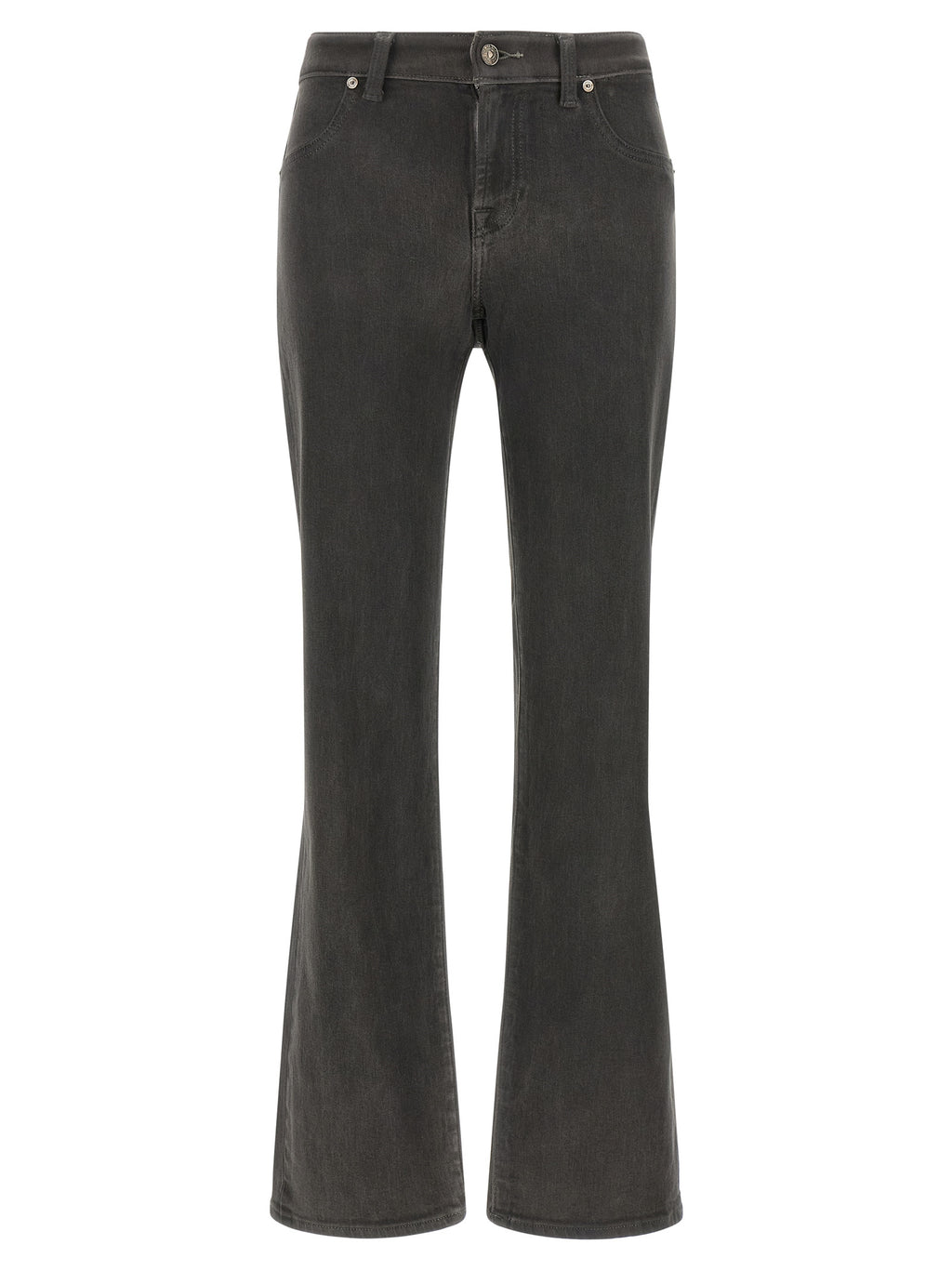 7 For All Mankind Gray Cotton Straight-Leg Jeans