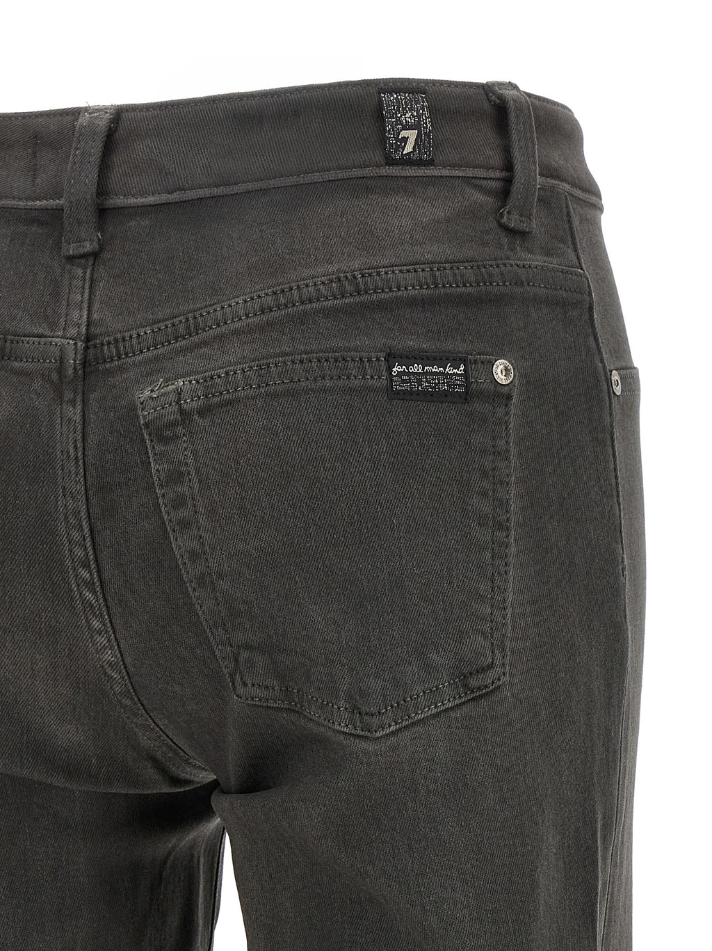 7 For All Mankind Gray Cotton Straight-Leg Jeans