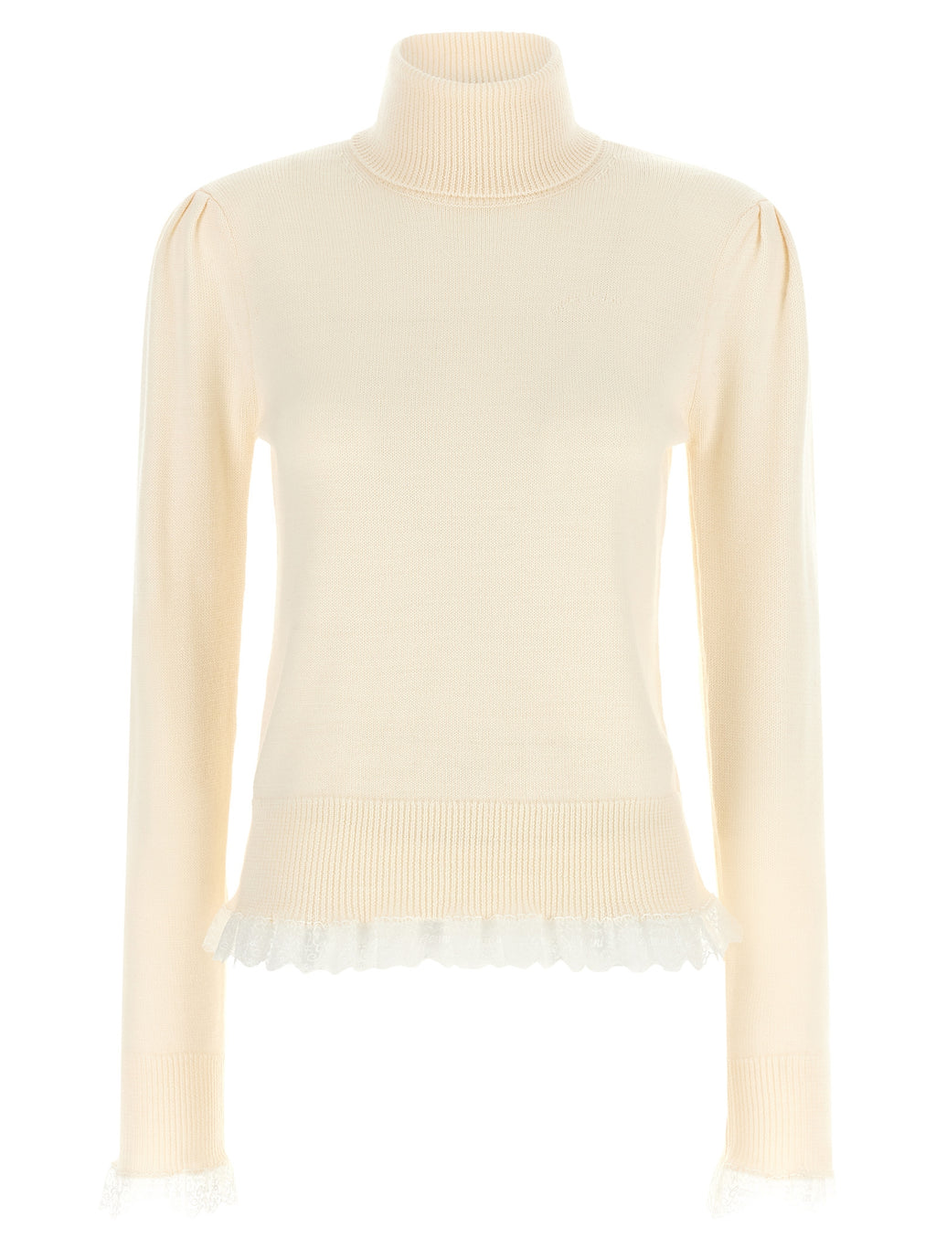Ganni White Merino Wool Cardigan
